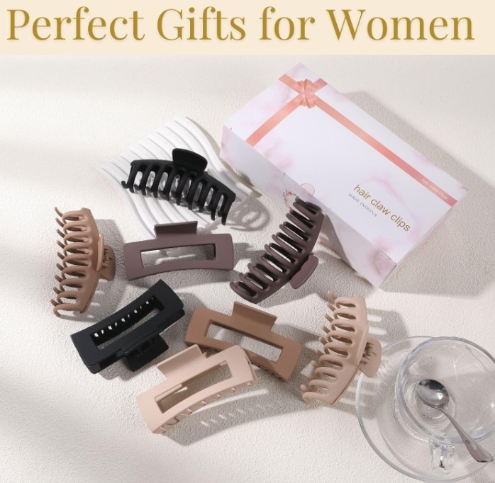 Large Matte Hair Claw Clips 4.3 Inch Strong Hold Hair Accessories for Women