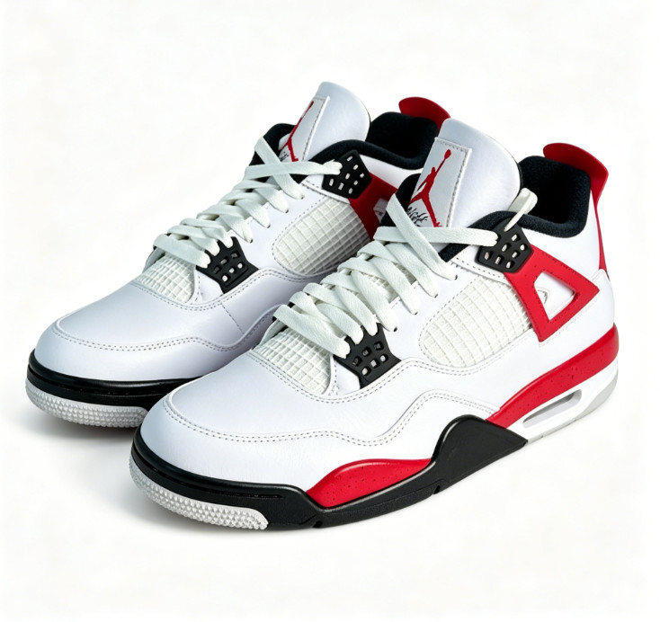 Men’s Jordan 4 “Red Cement” Mid Top Retro Basketball Shoes US Size 7-12