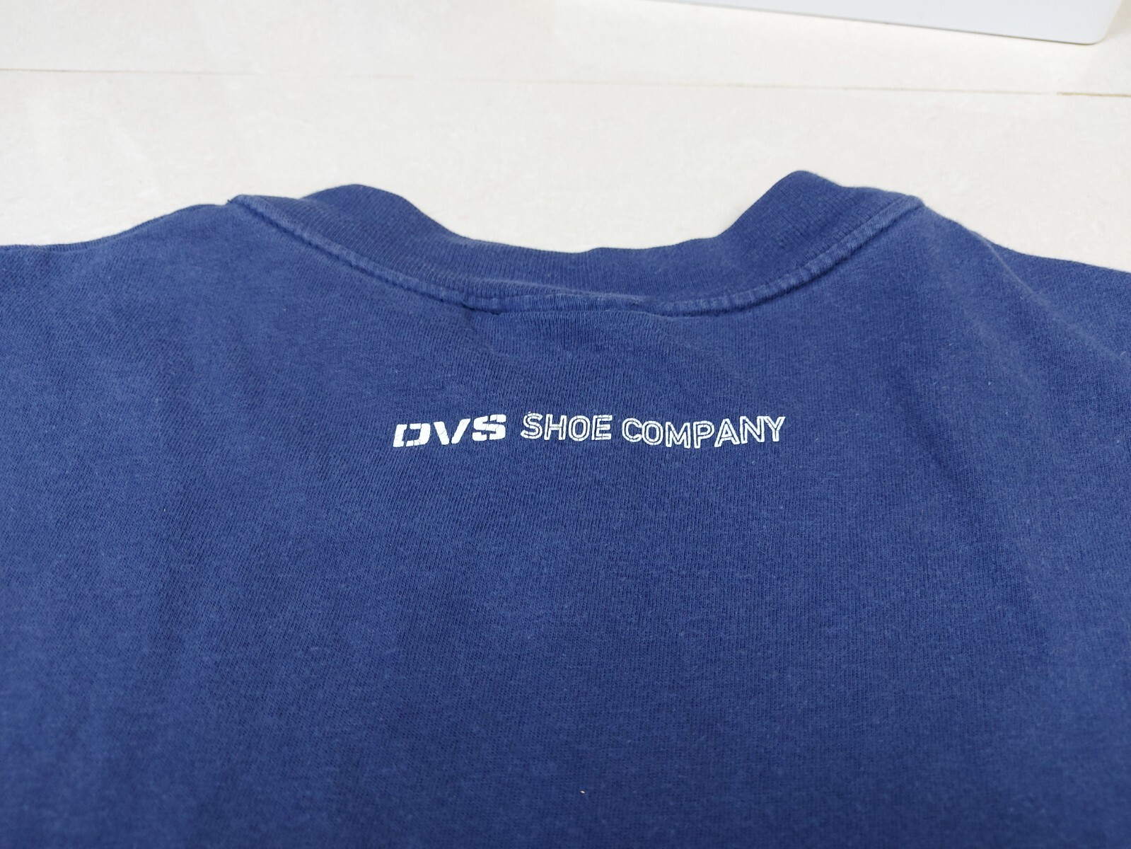 Vintage 90s DVS Shoes Company Skateboard Double-Sided Blue Navy T-Shirt L/XL