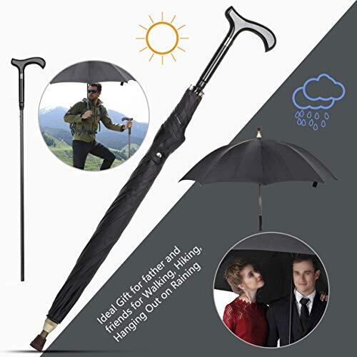 2-in-1 Walking Sticks Umbrella – Windbreak Ribs Walking Cane Assorted Colors