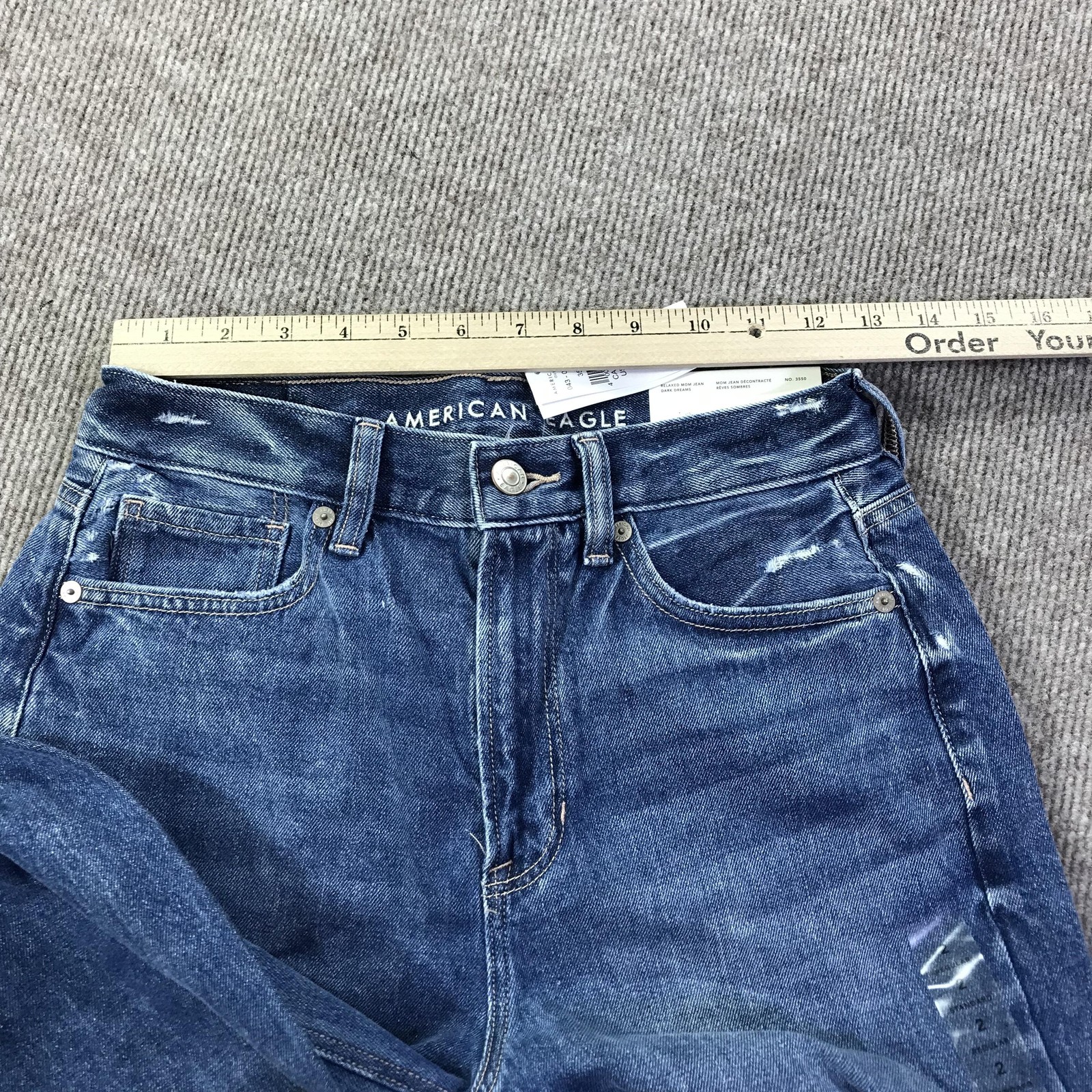 American Eagle Mom Jeans Womens 2 26W Distressed High Rise Relaxed Denim Pants