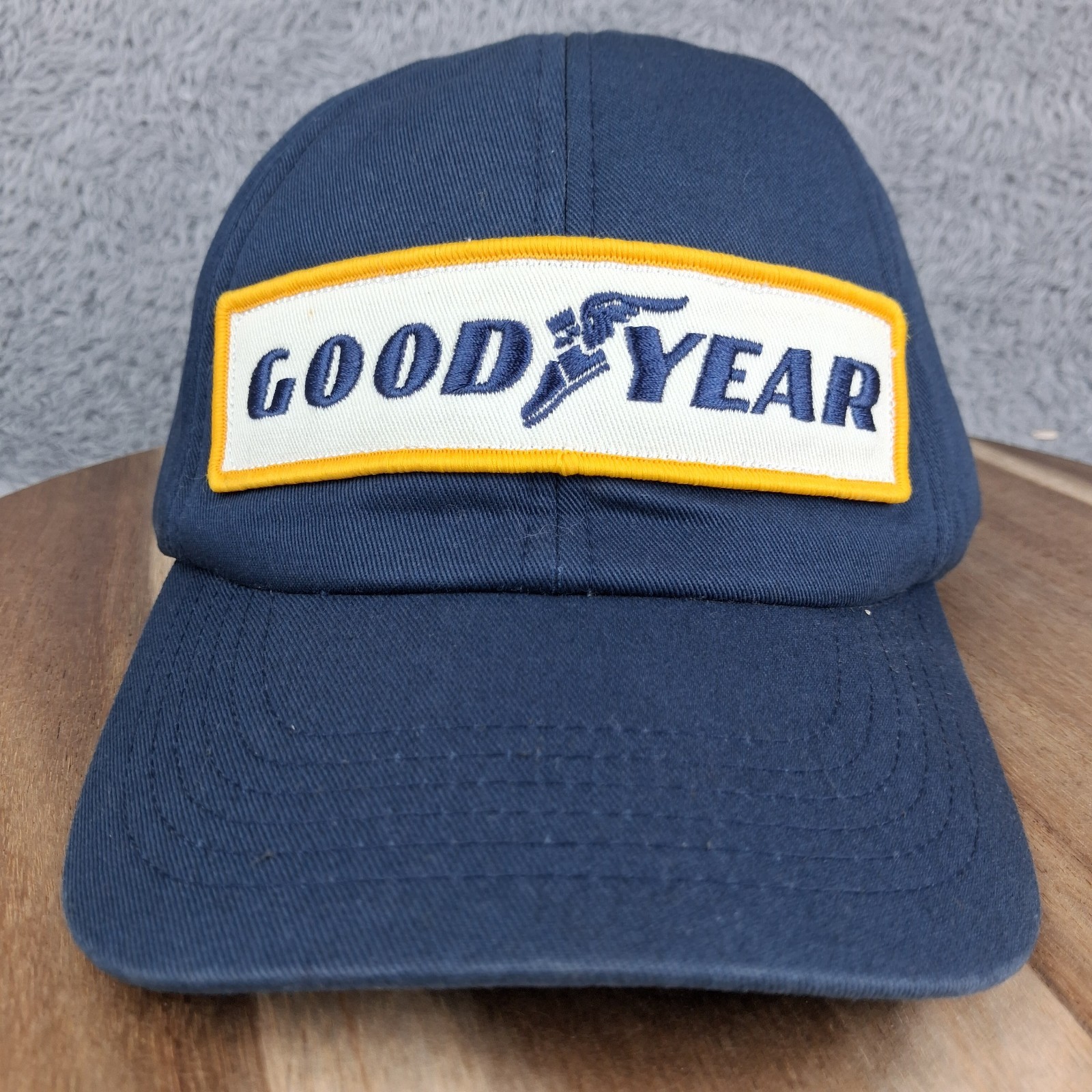 Vintage Goodyear Hat Cap Snap Back Blue Logo Foam K Products Outdoors Mens