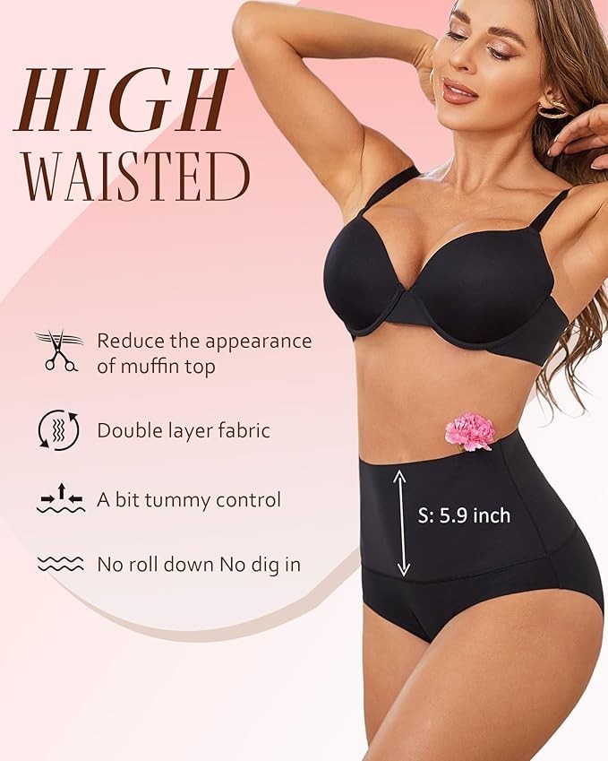 UNDER THE SEA Tummy Control Underwear for Women High Waisted Briefs Seamless