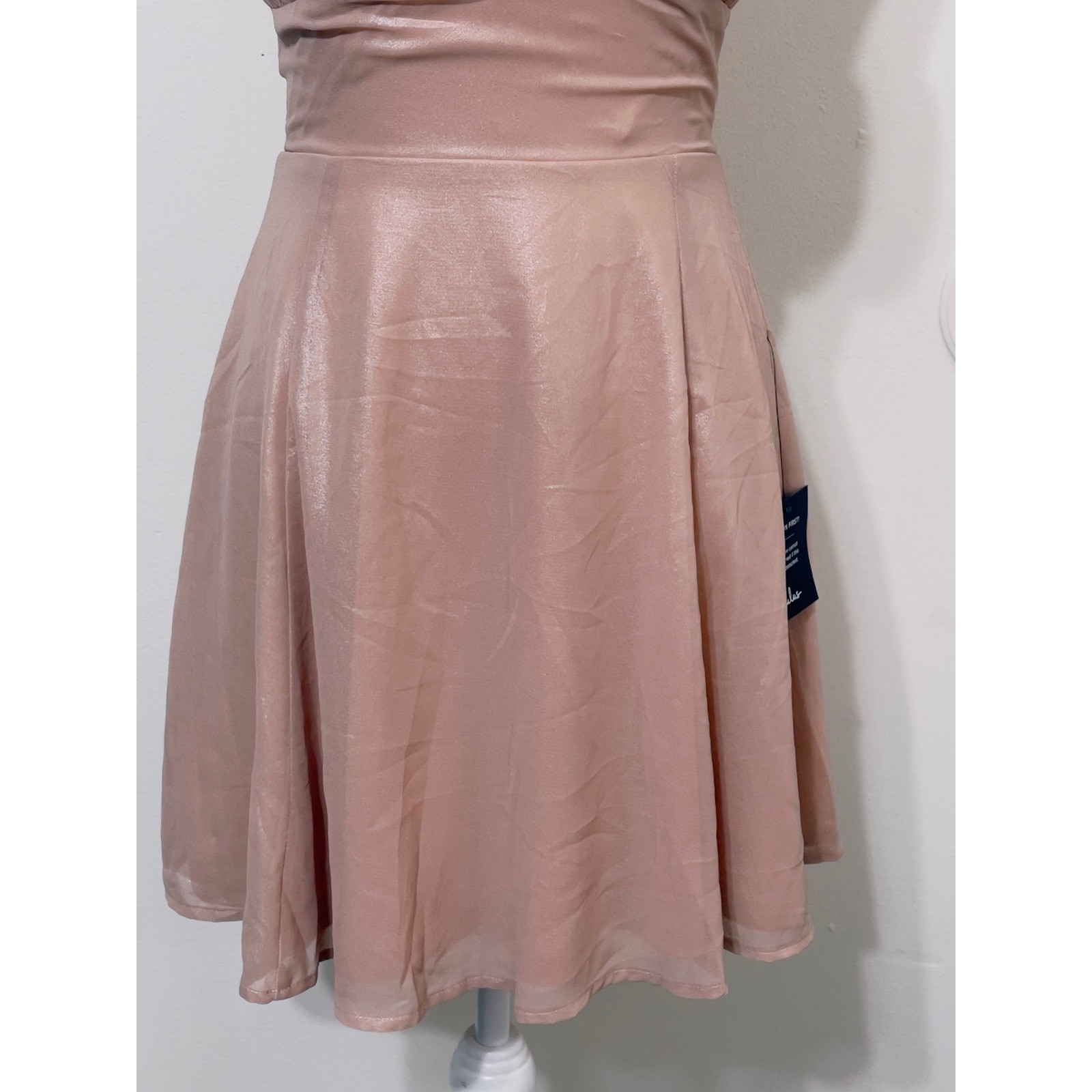 Lulus Shimmer Ruched Mini Dress XS Pink Metallic Cocktail Party Homecoming