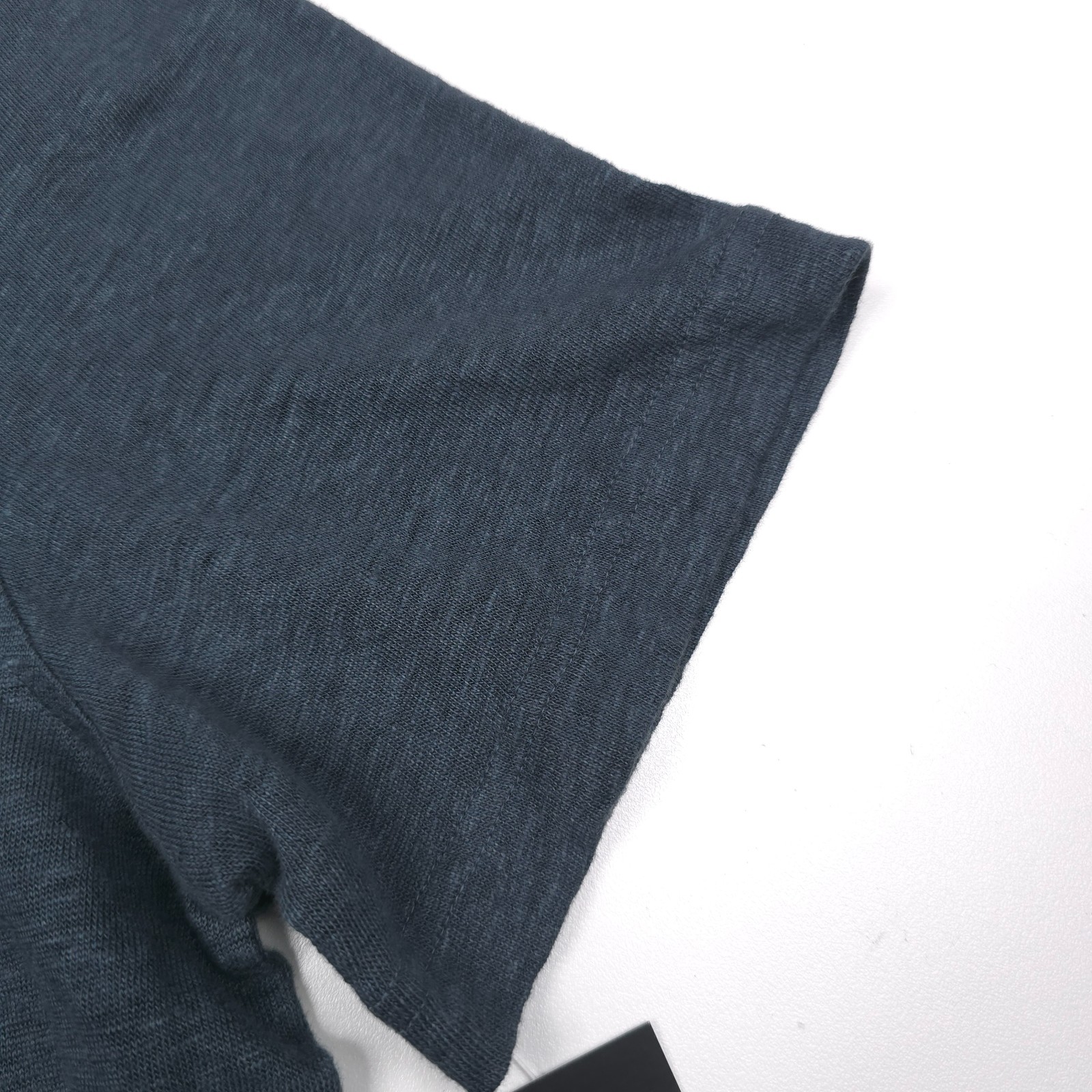 Bloomingdales Linen Polo Shirt Mens Large Dark Slate Green Johnny Collar NWT
