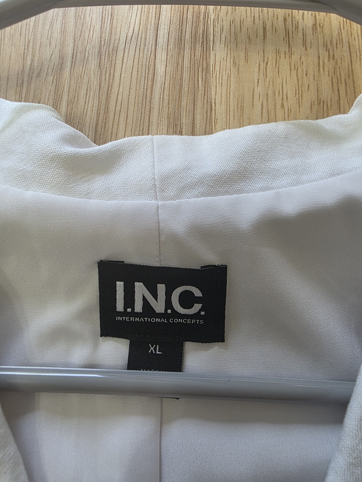 I.N.C. International Concepts Women’s White Linen-Blend V-Neck Lined Vest XL