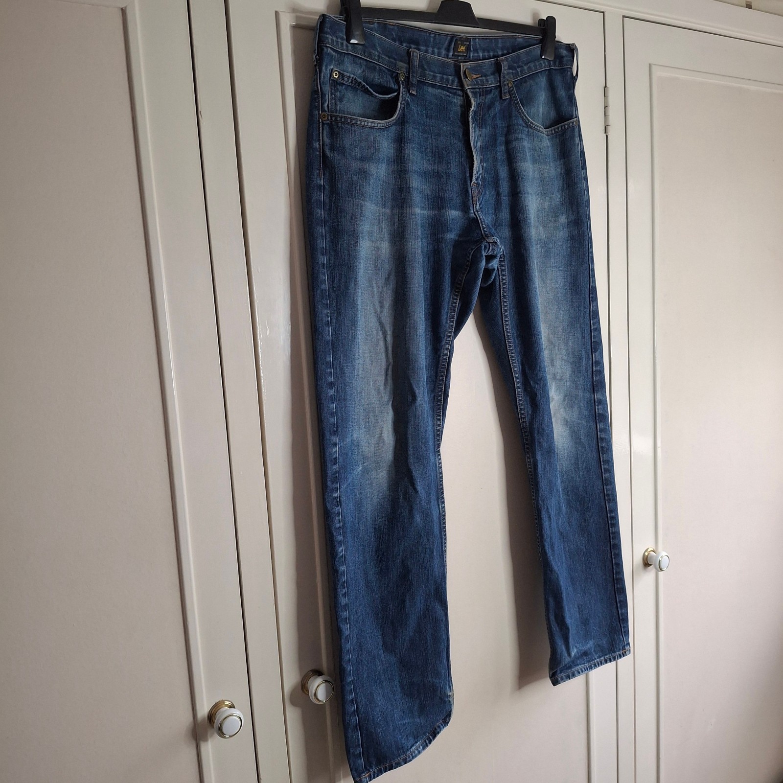 LEE VINTAGE Mens Blake Jeans Blue Stonewash 36W 29-32L Straight Fit VGOOD COND