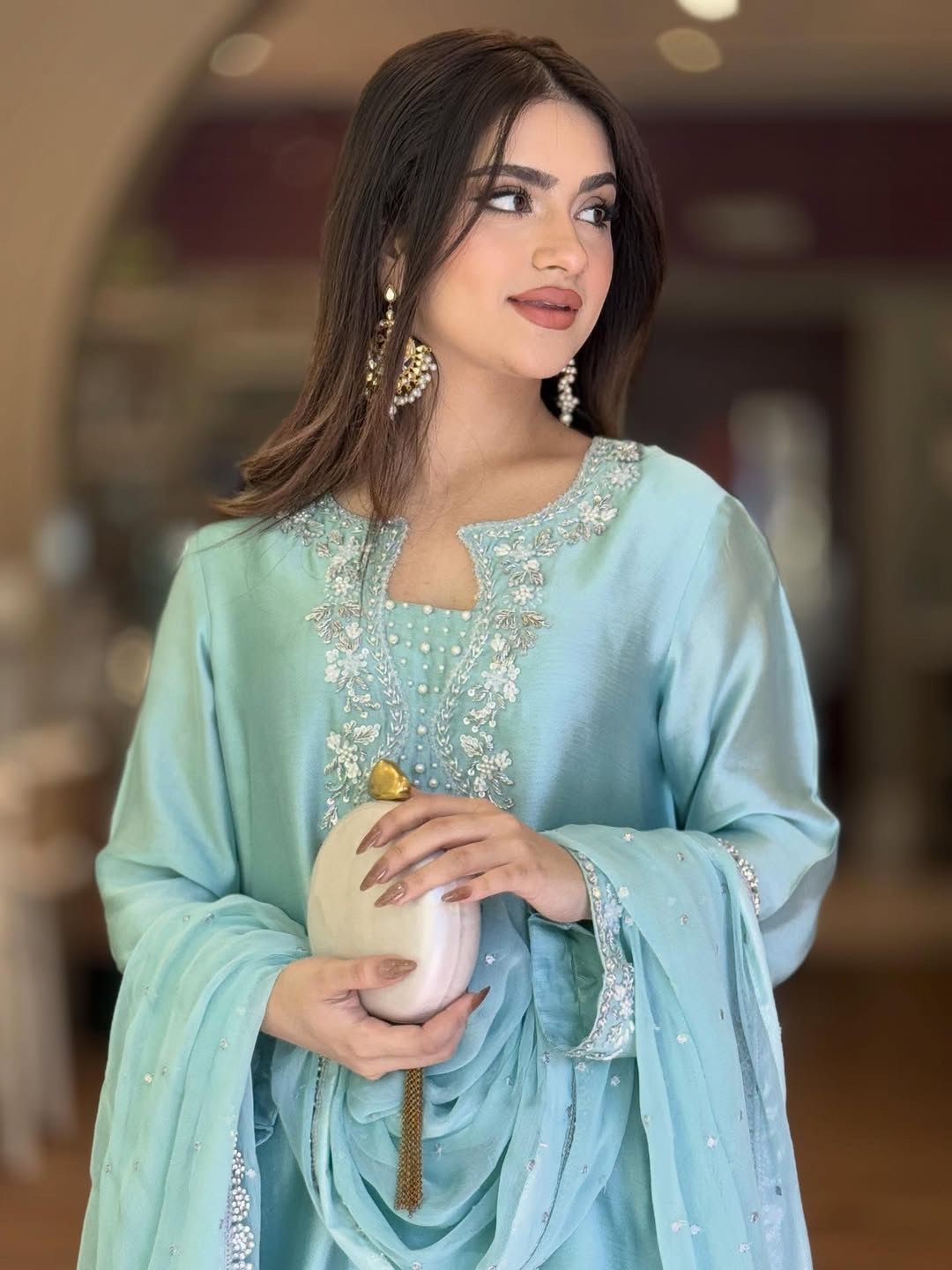 INDIAN SALWAR KAMEEZ PAKISTANI WEDDING PARTY DRESS WEAR BOLLYWOOD SUIT SHARARA
