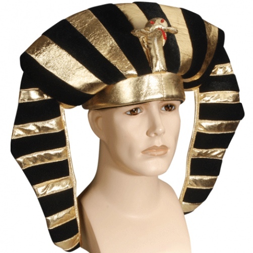 EGYPTIAN HEADPIECE HAT Snake Cleopatra King Tut Pharaoh Adult Queen Cloth Gold