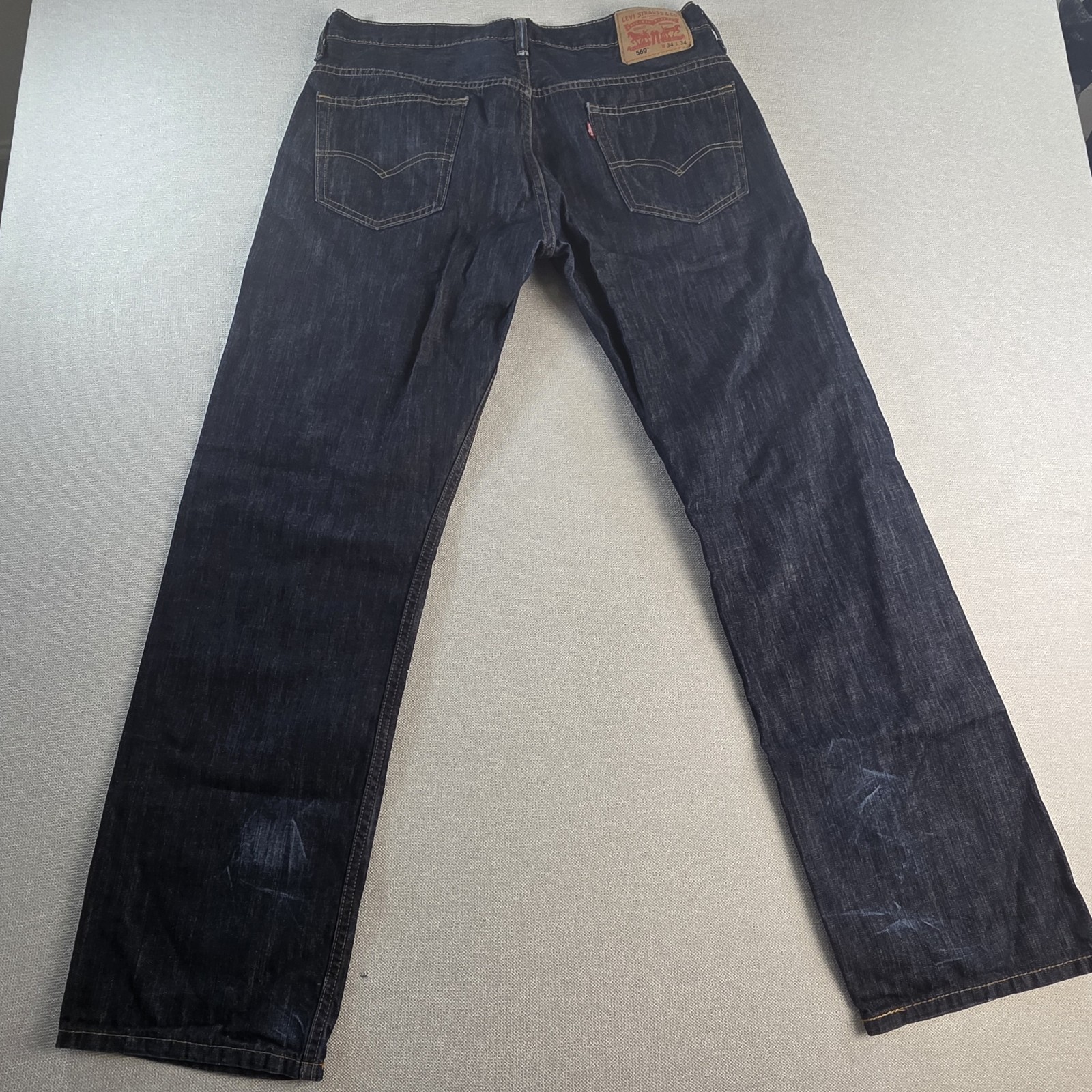 Levi’s 569 Loose Straight Men’s Jeans Dark Indigo Wash Blue Denim 34×34