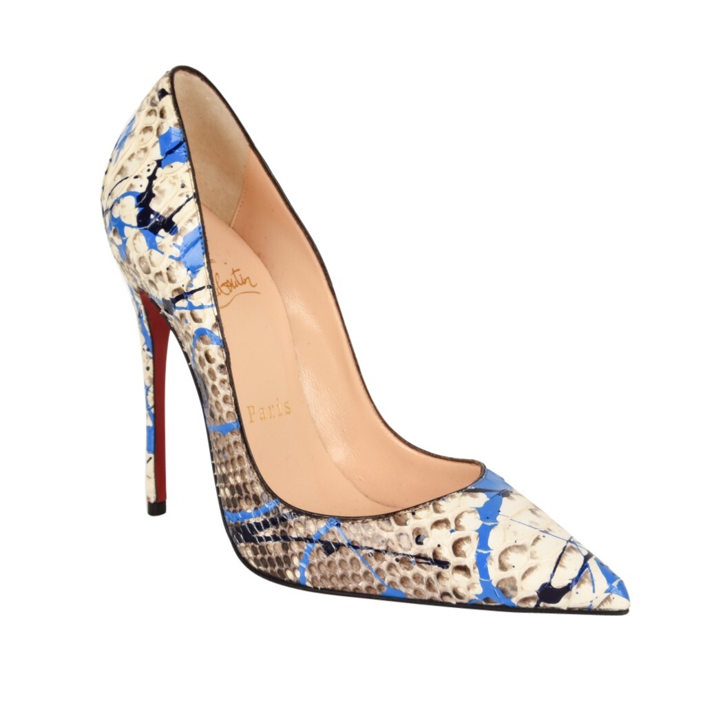 Christian Louboutin Shoe Snakeskin Graffiti Pigalle 115mm Rare 35 / 5 New