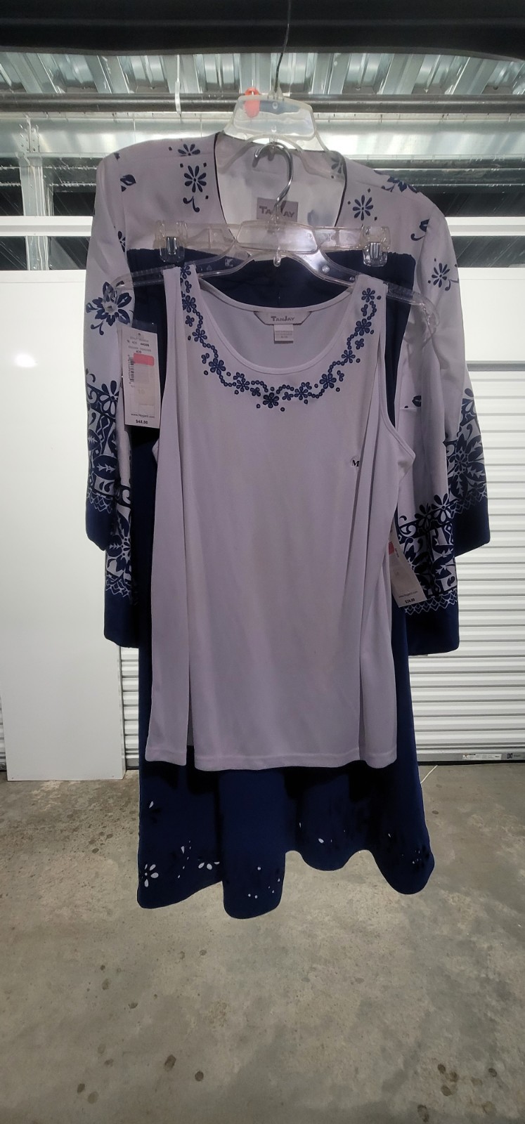 Tanjay Blue And White Skirt Suit