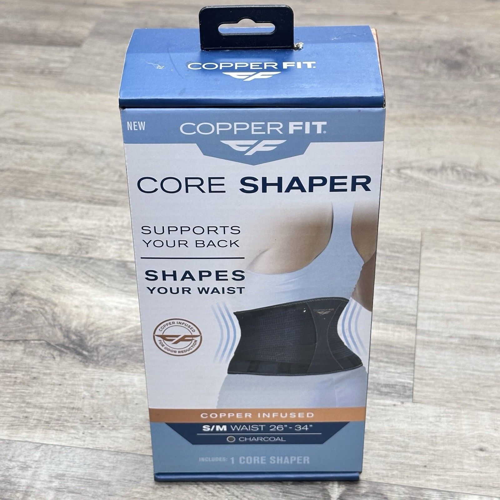 NEW – COPPER FIT Core Waist Belt Trainer Shaper Women Charcoal S/M Waist 26″-34″