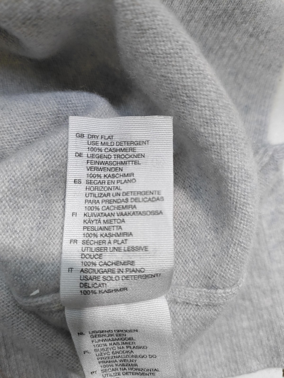 & Other Stories Women’s Jumper L Grey 100% Cashmere Mock Neck Pullover