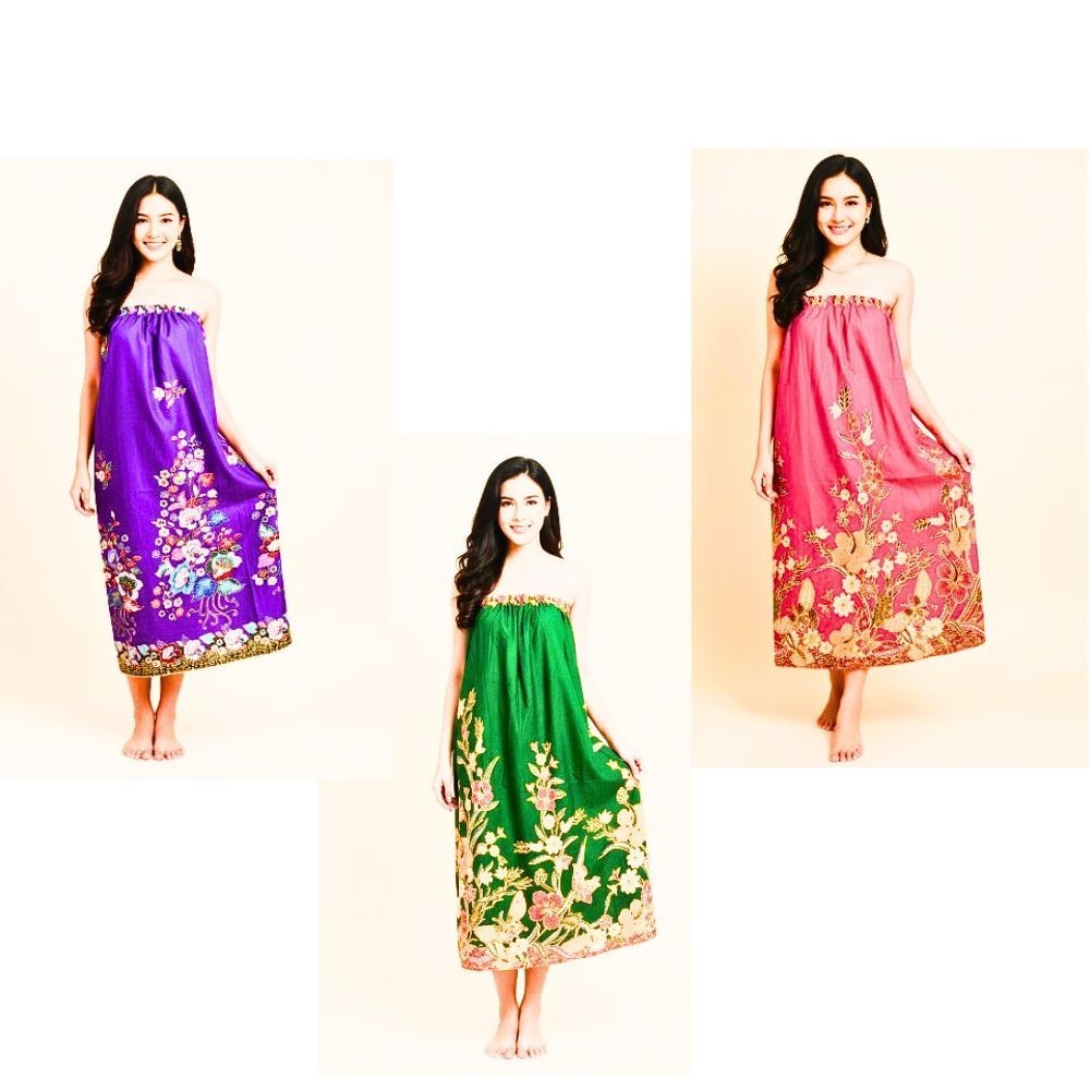 Thai Batik Sarong Long Skirt Shower Lady’s Wear Shower 2 Pcs./Set Stitched Women