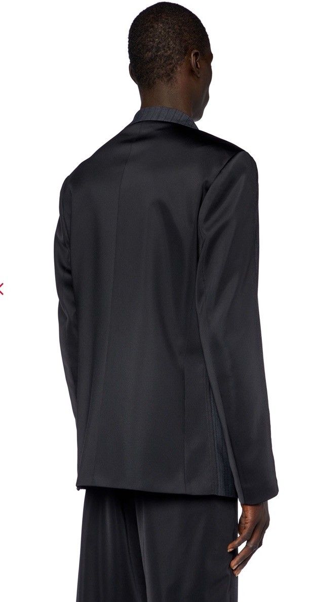 $950 Designer DIESEL Blazer In Pinstriped Cool Wool And Jerse