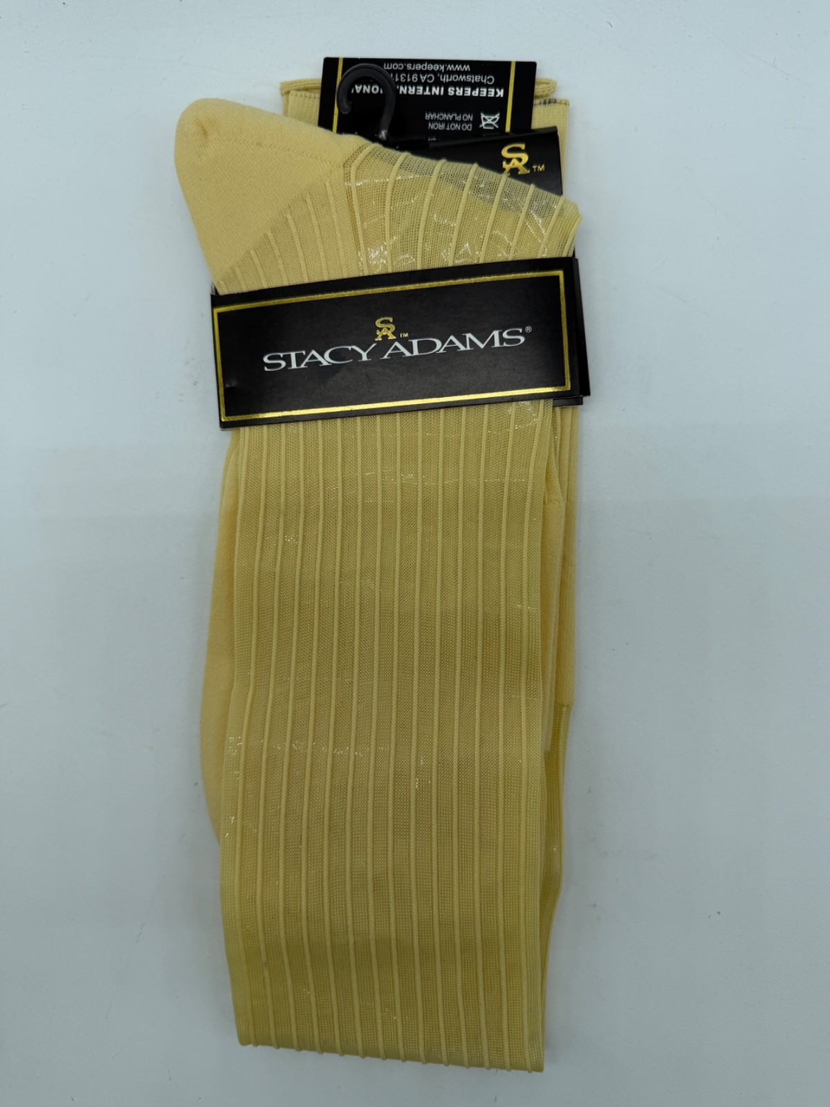 NEW ONE PAIRS STACY ADAMS OVER THE CALF SLICk SILKY RIBBED MEN’S DRESS SOCKS