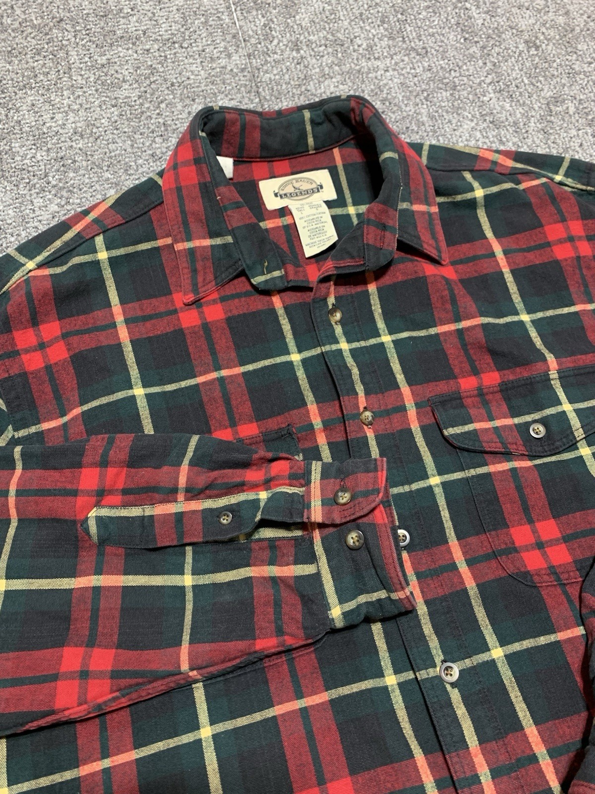 Eddie Bauer Legends Mens XL Tall Button Down Flannel Red Cabin Core Outdoors