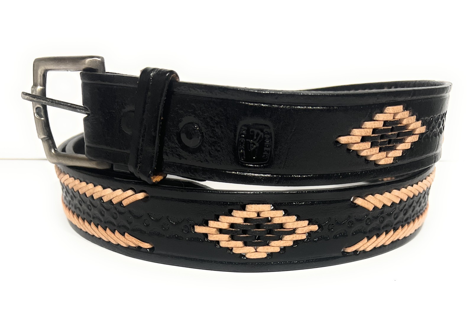 XL SIZES MEN’S WESTERN STYLE LEATHER BELT HAND BRAIDED CASUAL WORK LEATHER BELT