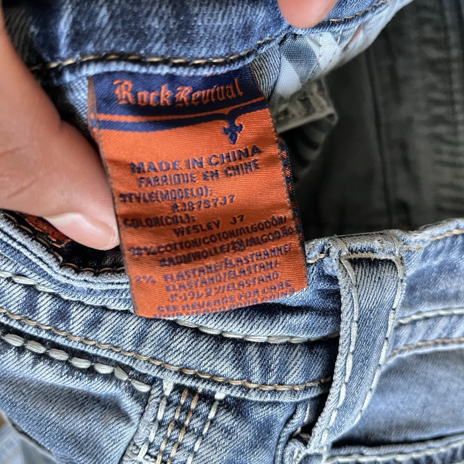 Rock Revival Mens “Wesley” Straight Mens 33×32 (32×32) Light Blue Denim 🔥