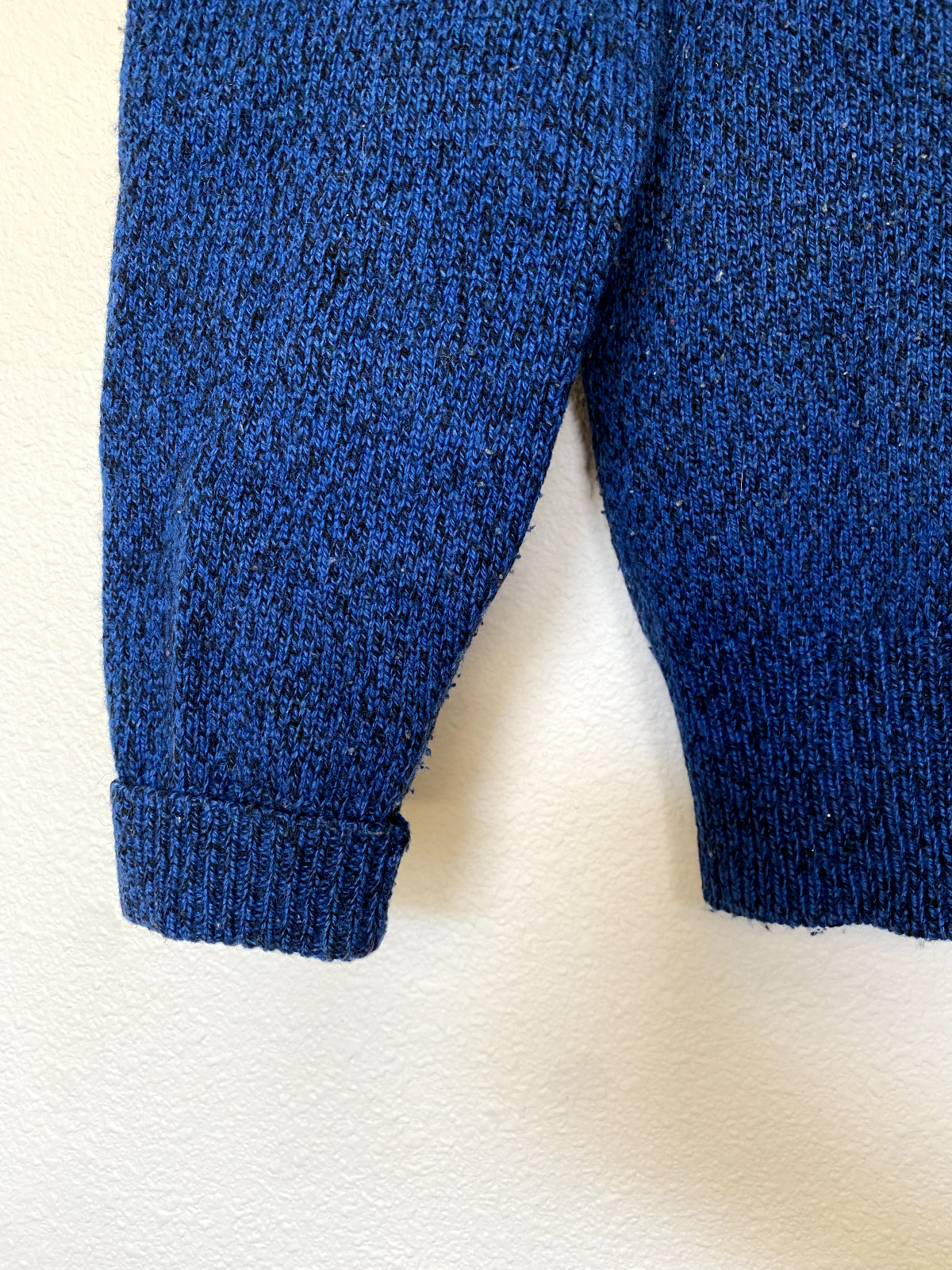 Vintage Woolrich Knit Sweater Mens Wool Crewneck Chunky Blue Fisherman Fall Sm