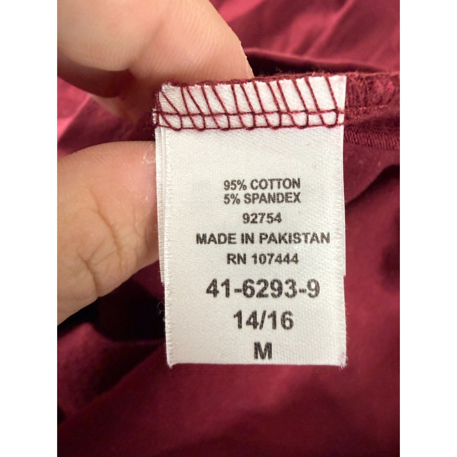 Jessica London Size 14/16 Stretch Square Neck Top Burgundy Short Sleeve Pullover
