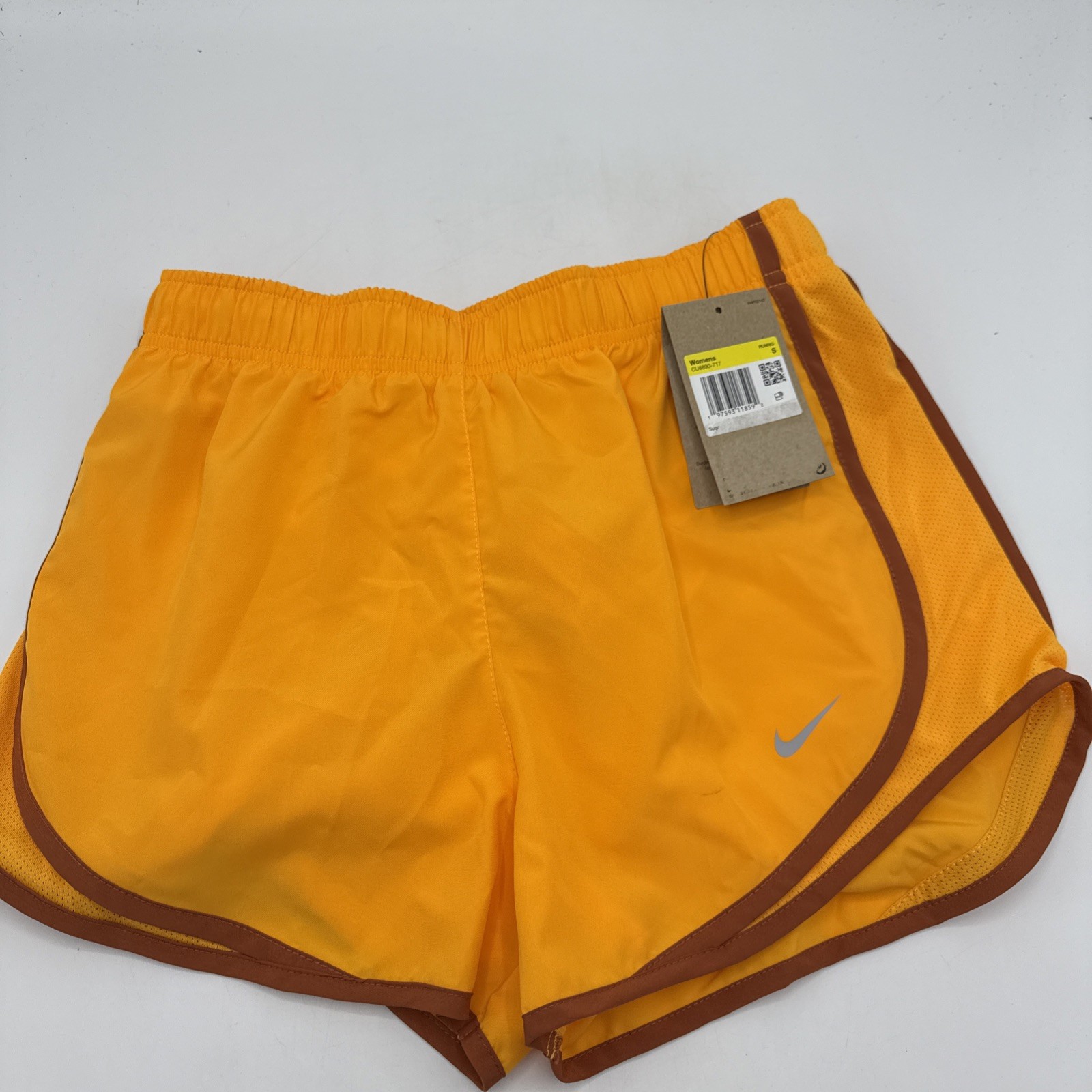 Nike Women’s Small 3″ Dri-FIT Icon Tempo Lined Running Shorts CU8890-333 Orange