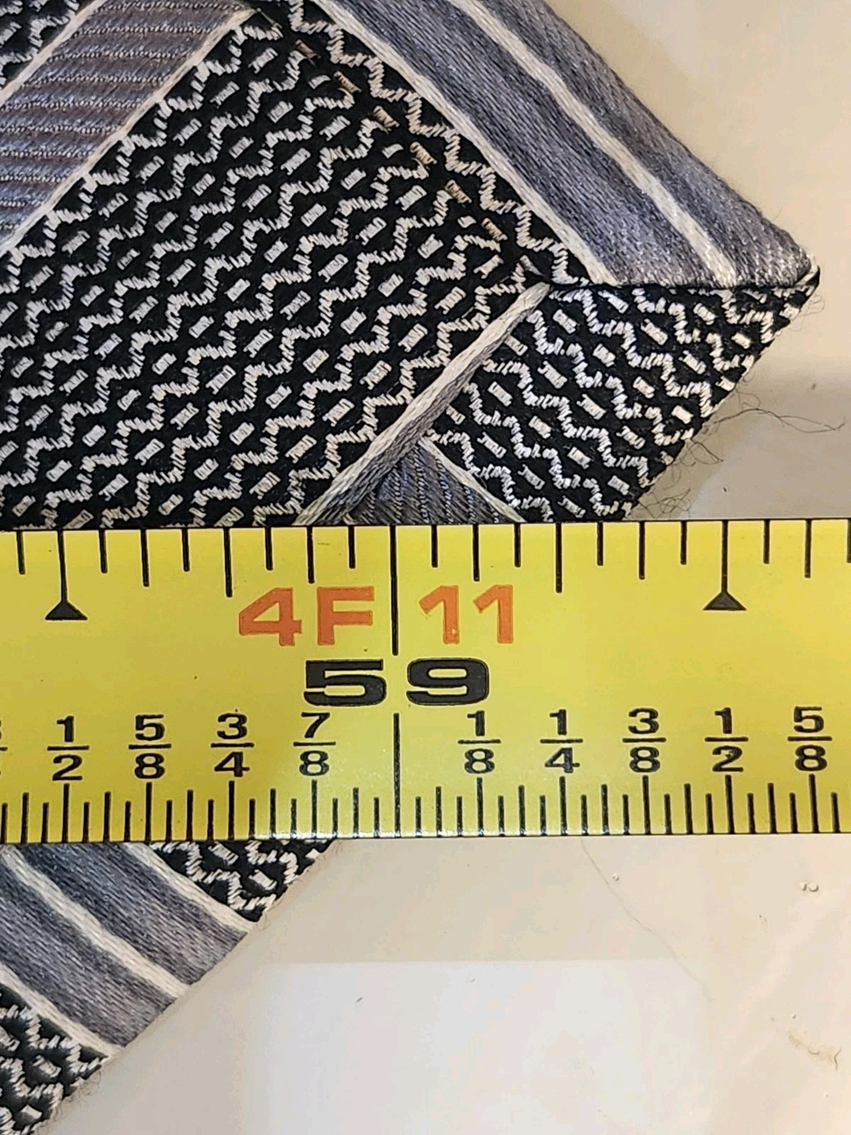 Jos. A. Bank Silver Woven Silk/Wool Syriped Pattern Mens Tie W 3.5 L 59.5/8