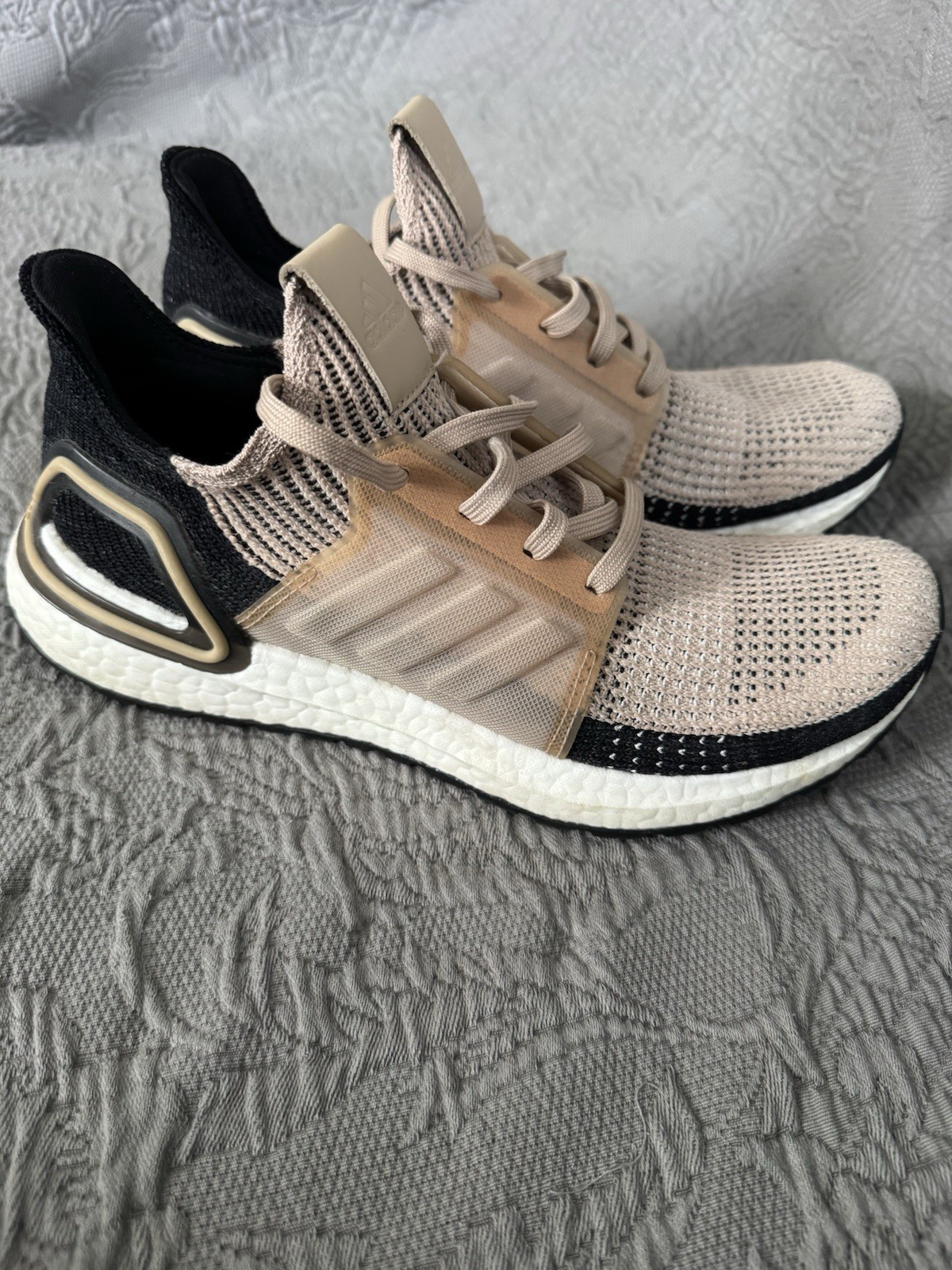 Adidas Ultraboost 19 Running Shoes USWomen’s 8.5 G27495 Pale Nude Linen Sneakers