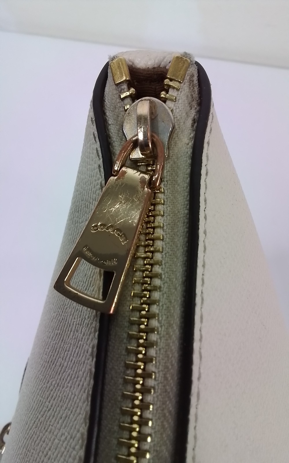 Coach Gallery Leather Tote Purse Gold/Chalk F79608 #J3032