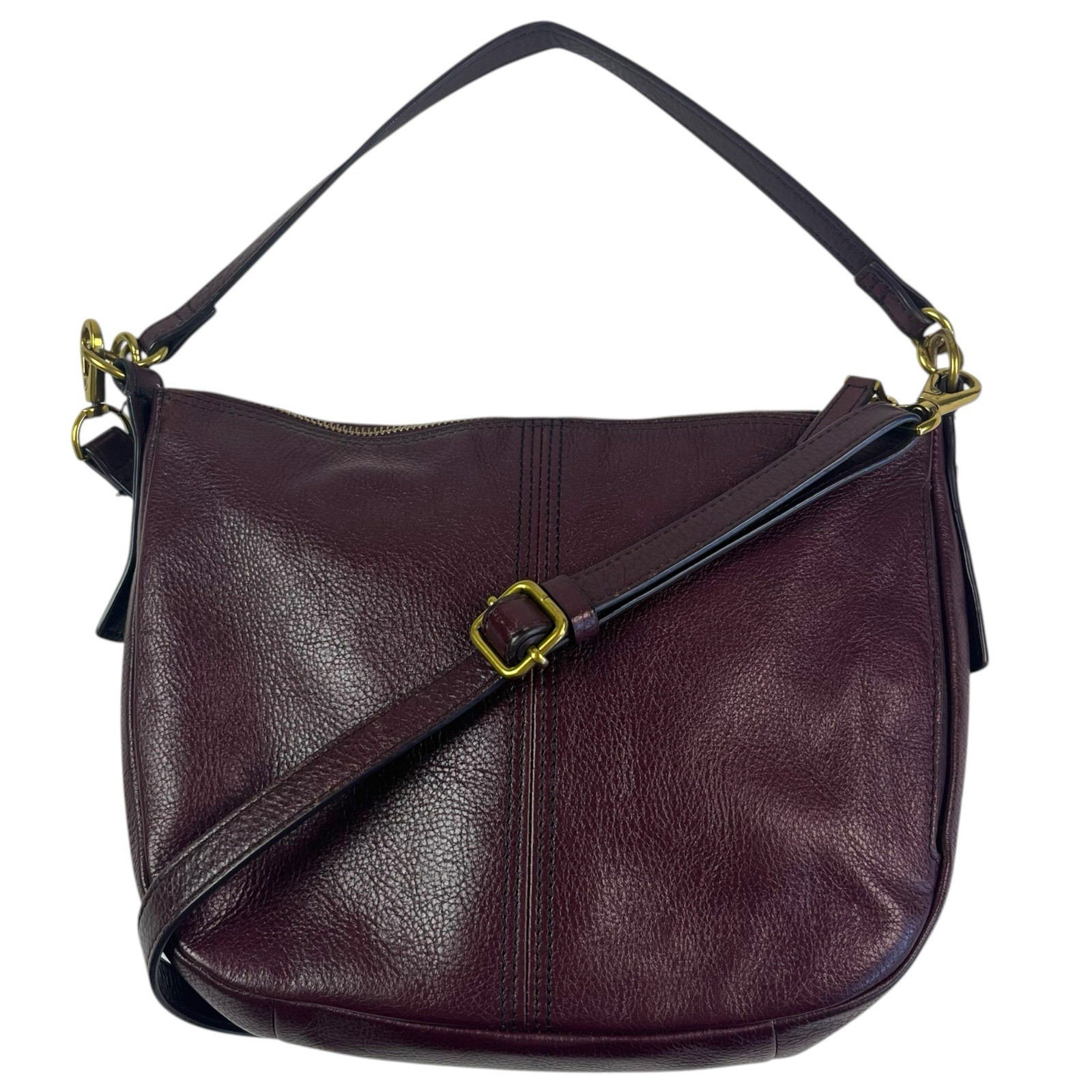 Fossil Jolie Leather Hobo Bag Burgundy Oxblood Crossbody Classic Preppy Purse