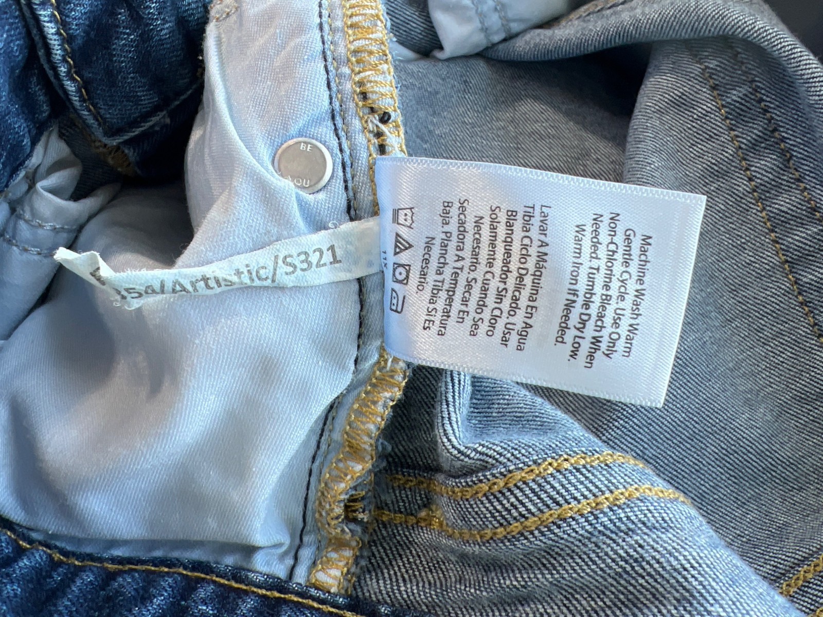 Free Assembly Jeans Size 36×32 Dark Wash Denim Classic Fit Cotton Blend Casual