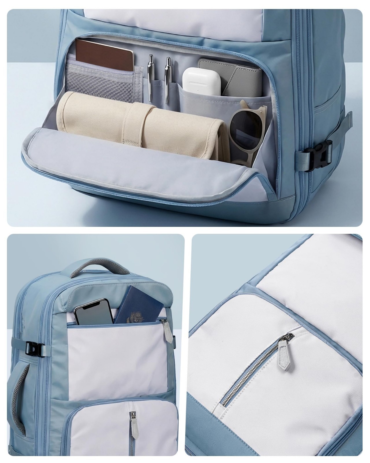 Expandable Travel Backpack with Hidden Shoe Compartment, Fits 15.6″ Laptop, TSA