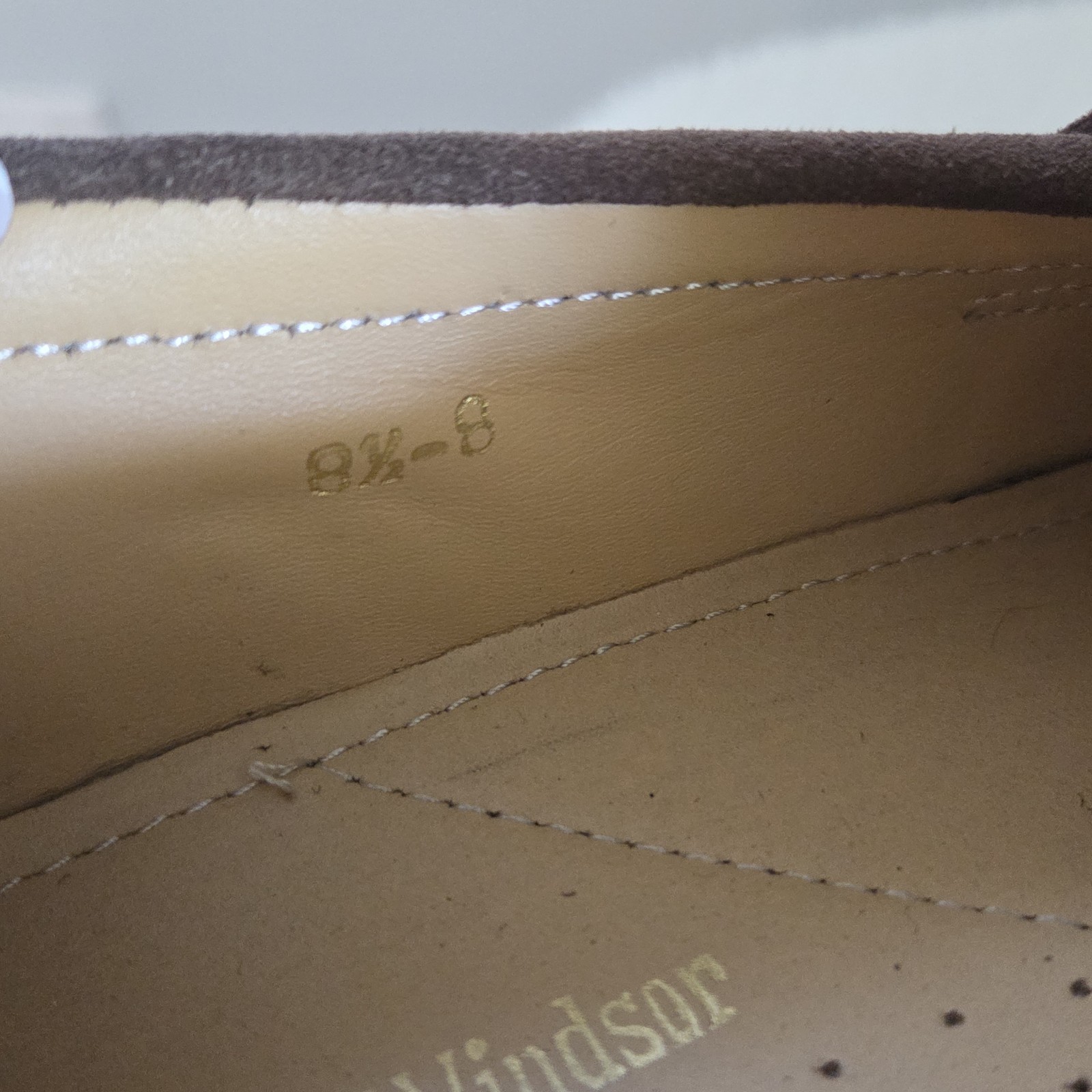 Samuel Windsor Suede Penny Loafers Light Brown Handmade Goodyear Welt Men US 9.5