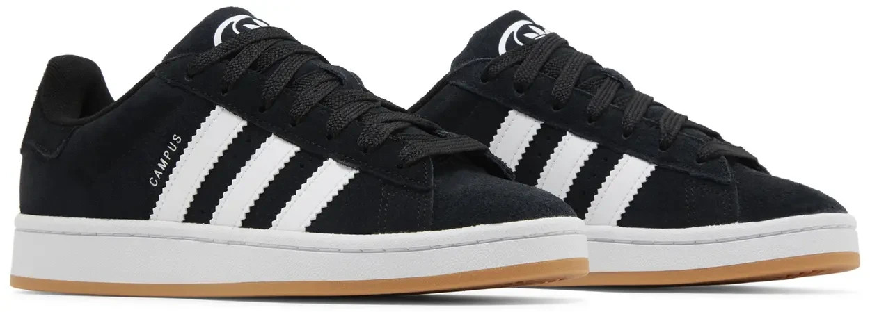 adidas Campus 00s Black White Gum HQ6638 GS New