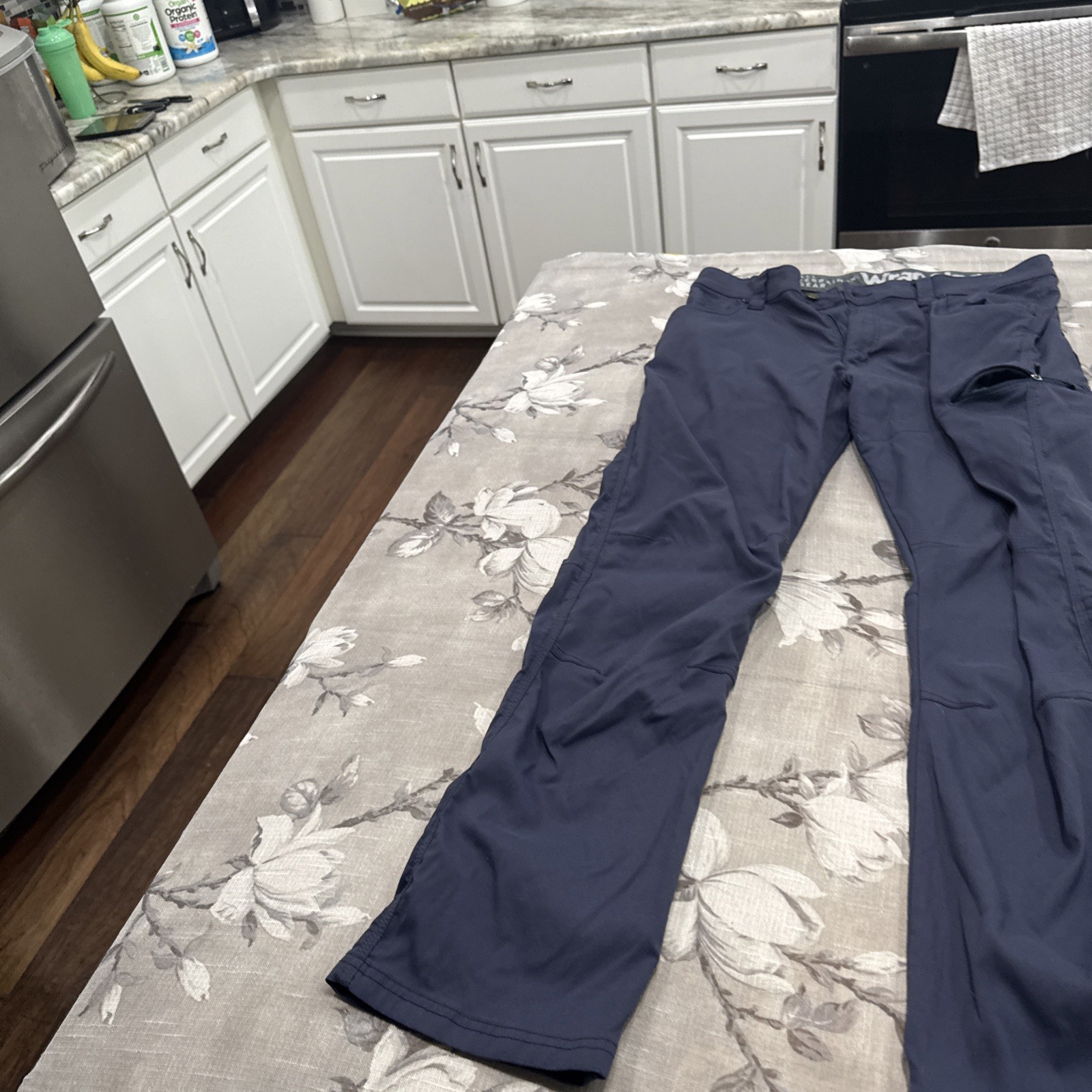 Wrangler ATG All Terrain Gear Cargo Pants Men 34×30 Blue Stretch Outdoor Hiking