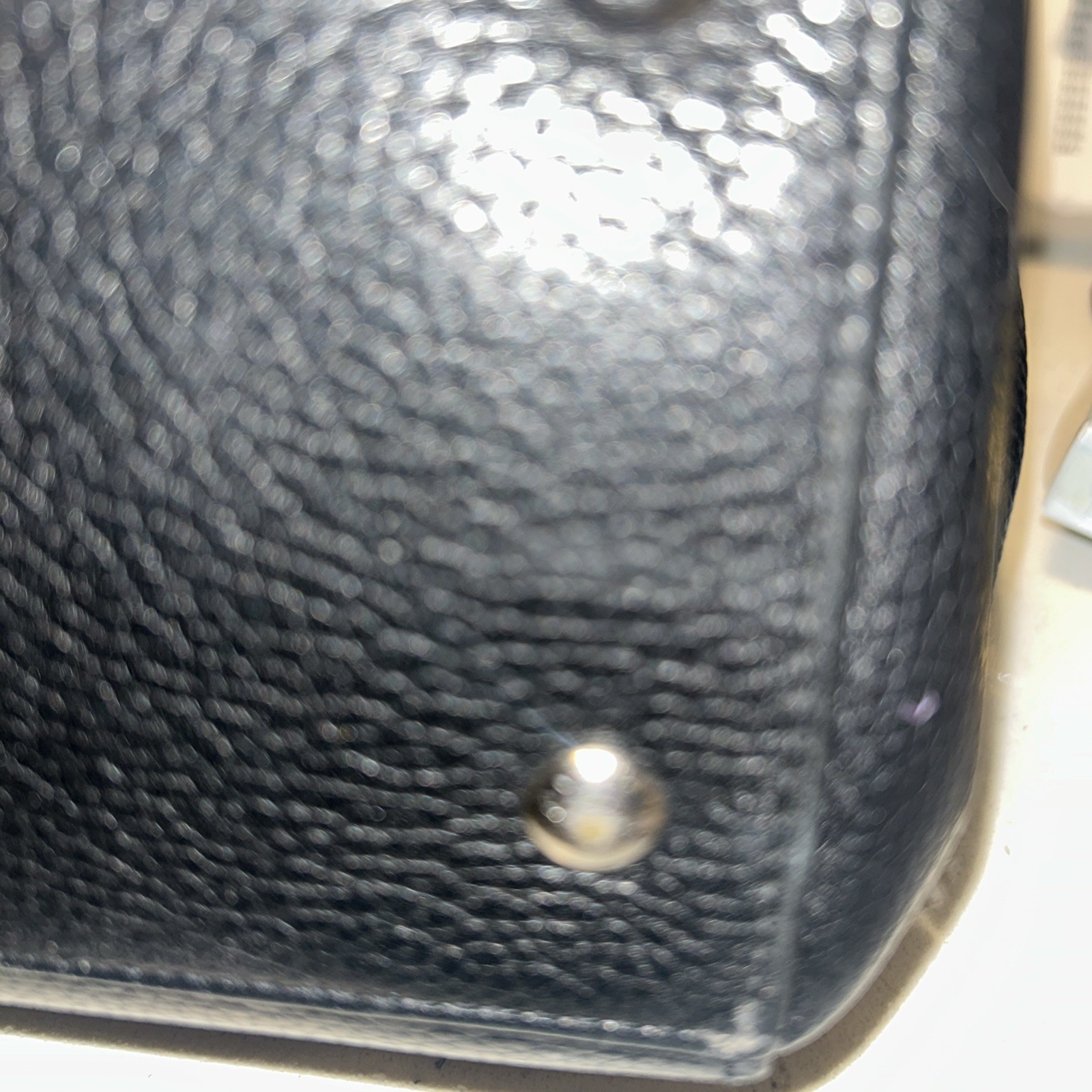 Coach F16531 Penelope Black Pebbled Leather Silver Detail Satchel Handbag
