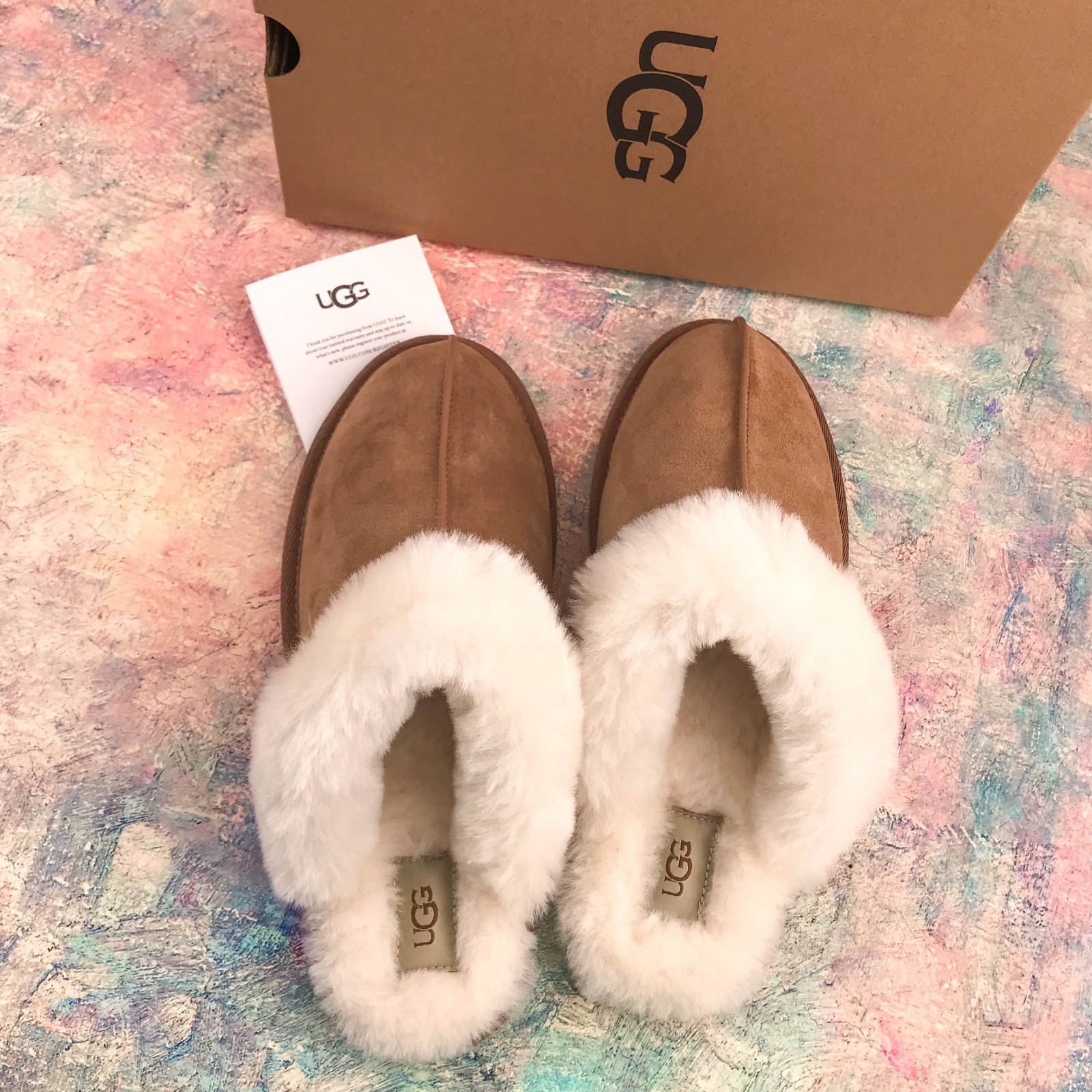 UGG Scuffette II Chestnut Slip On Sheepskin W Wool Flat Women’s Slippers US6-11