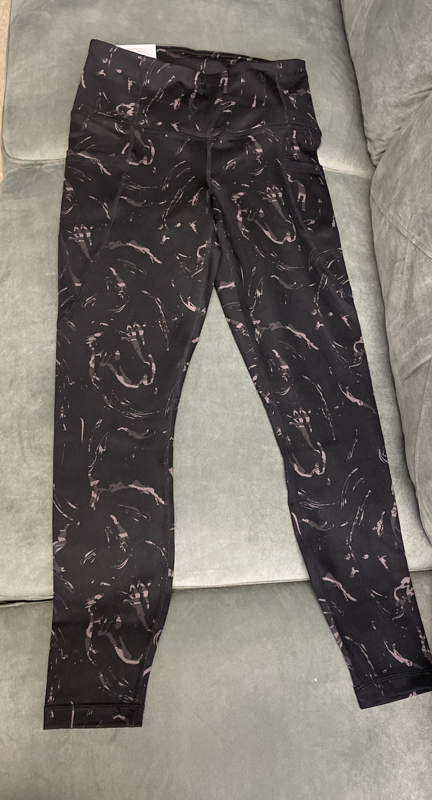 CHOOSE SIZE Active Life Womens Legging Missy 7/8 Pocket Marble Black Brown