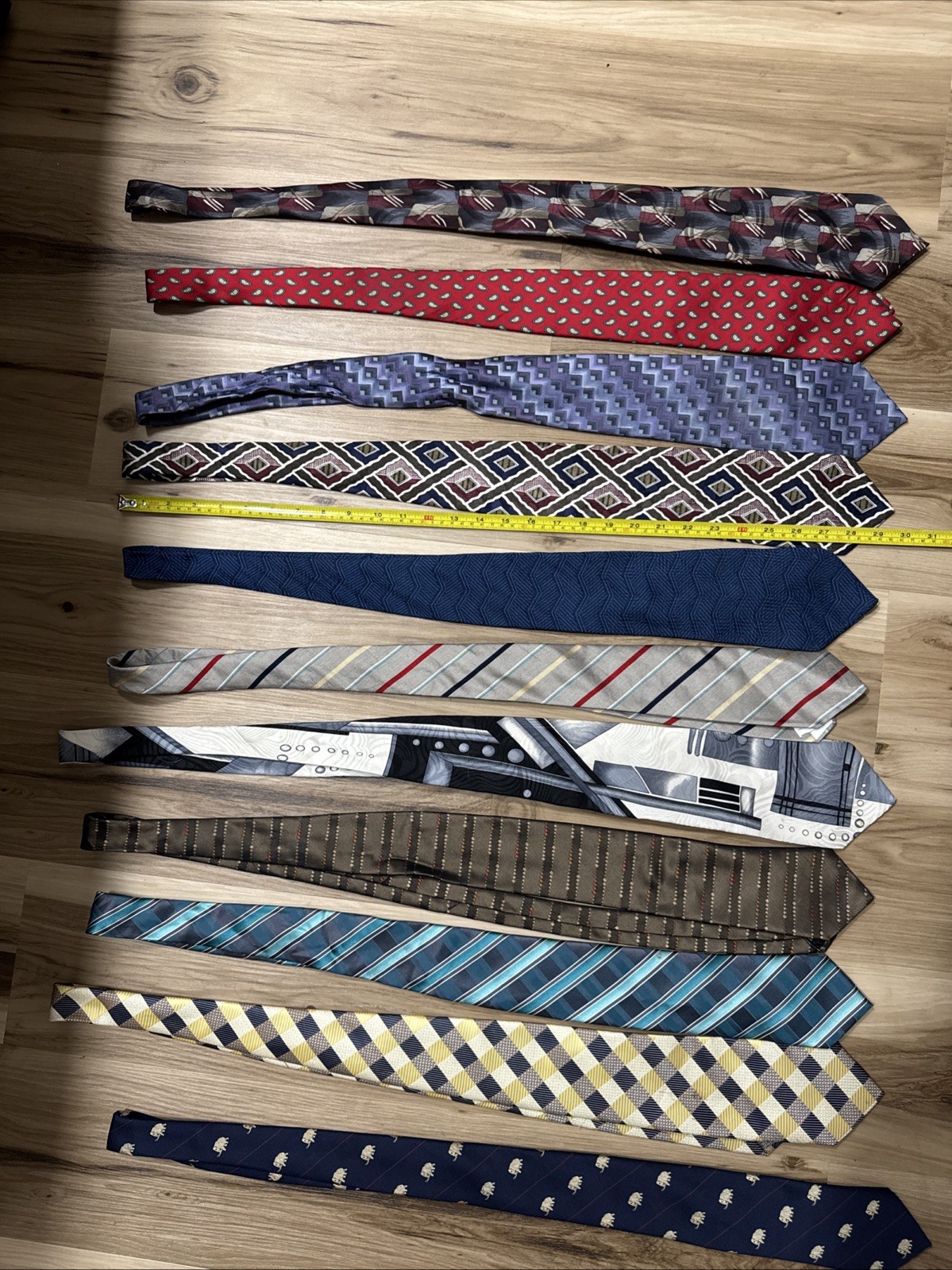 Lot of 10 Mens Silk Polyester Rayon Neck Ties Vintage Modern