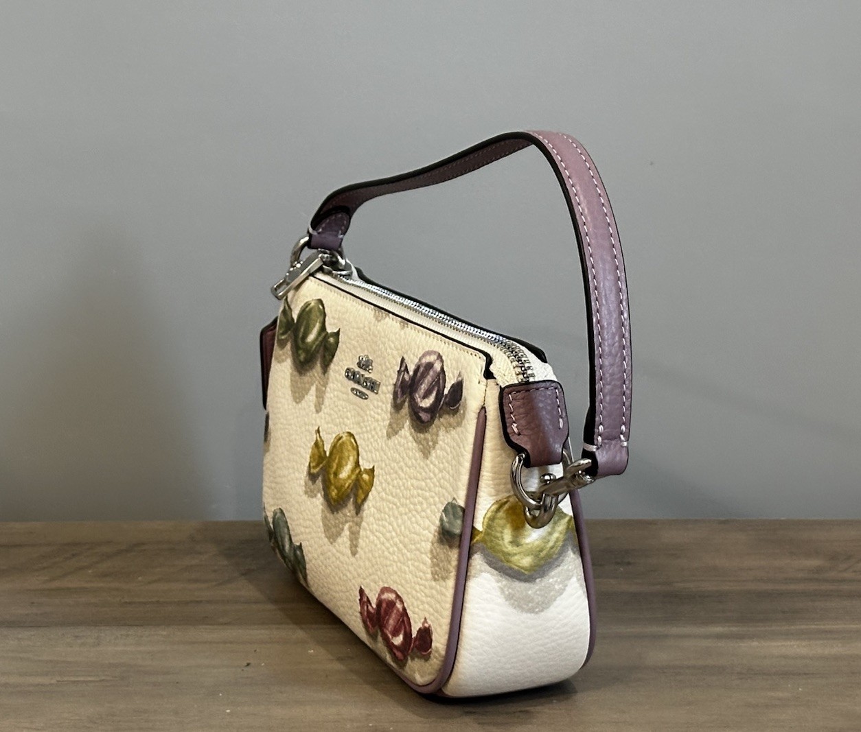 COACH Nolita 19 With Candy Print Coated Canvas & Leather Bag CDC26 Chalk/Jasmine