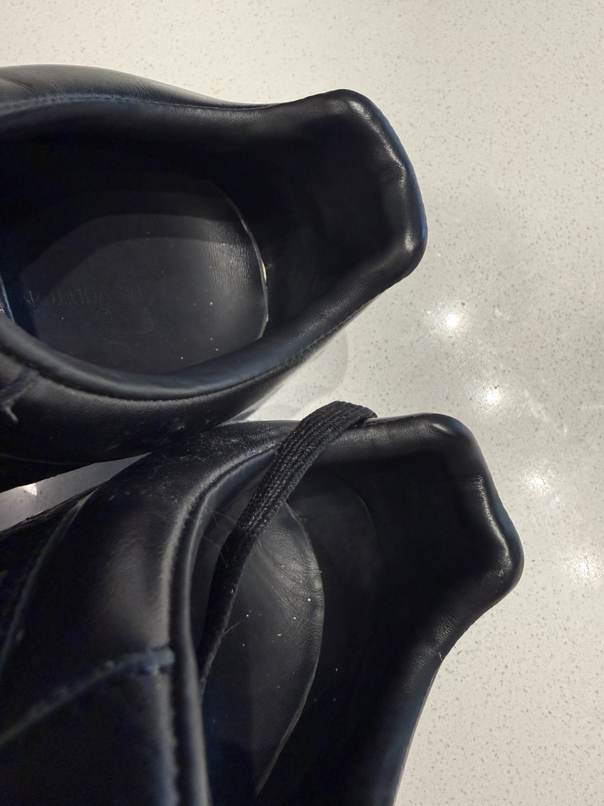 Louis Vuitton Luxembourg Black Leather Monogram Sneakers (11.5 in) 8.5 Authentic