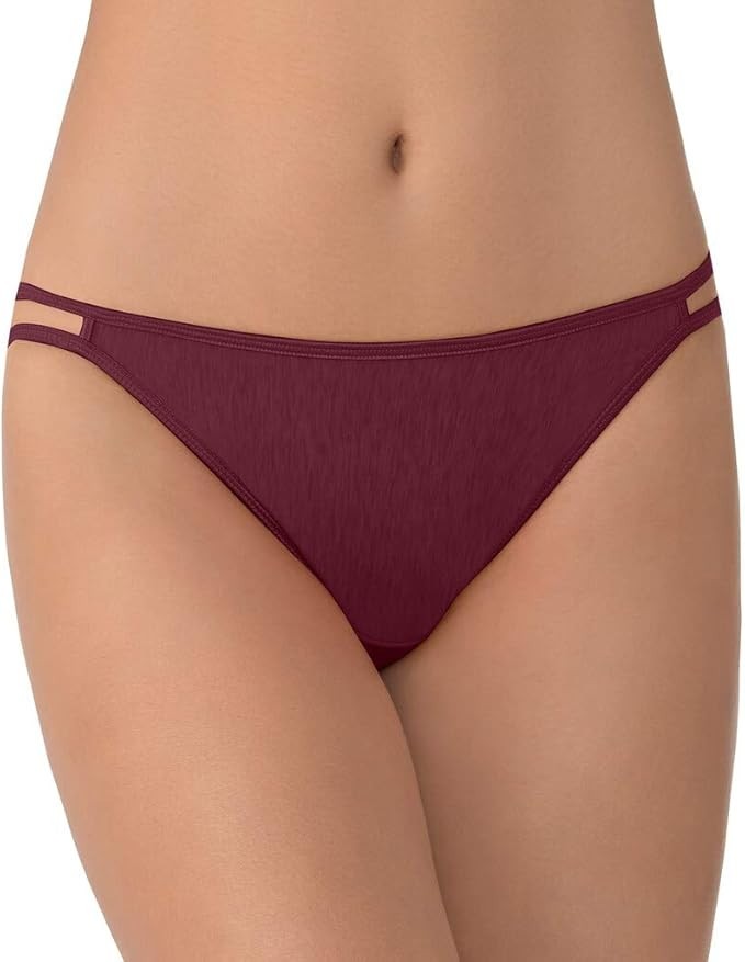 4 pairs VANITY FAIR String Bikini ILLUMINATION 18108 Panty Solid Colors 6 / M