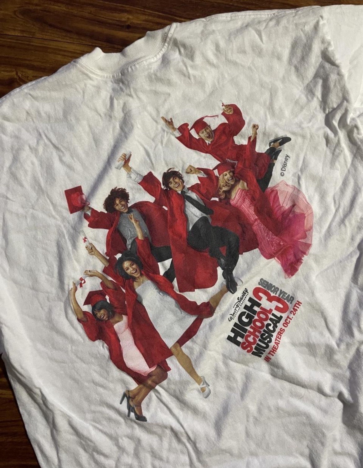 vintage High School Musical 3 promo tee 2008 Sara Lee white t-shirt:XL 21.5 × 28