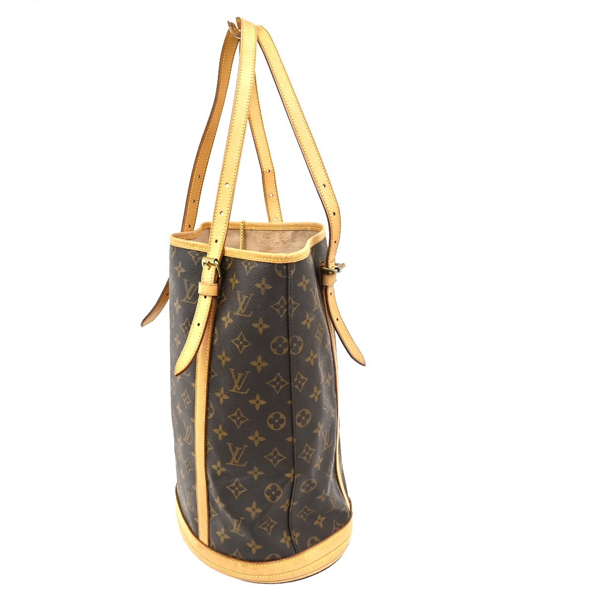 LOUIS VUITTON BUCKET GM Shoulder Tote Bag Monogram Leather Brown M42236 33TA609