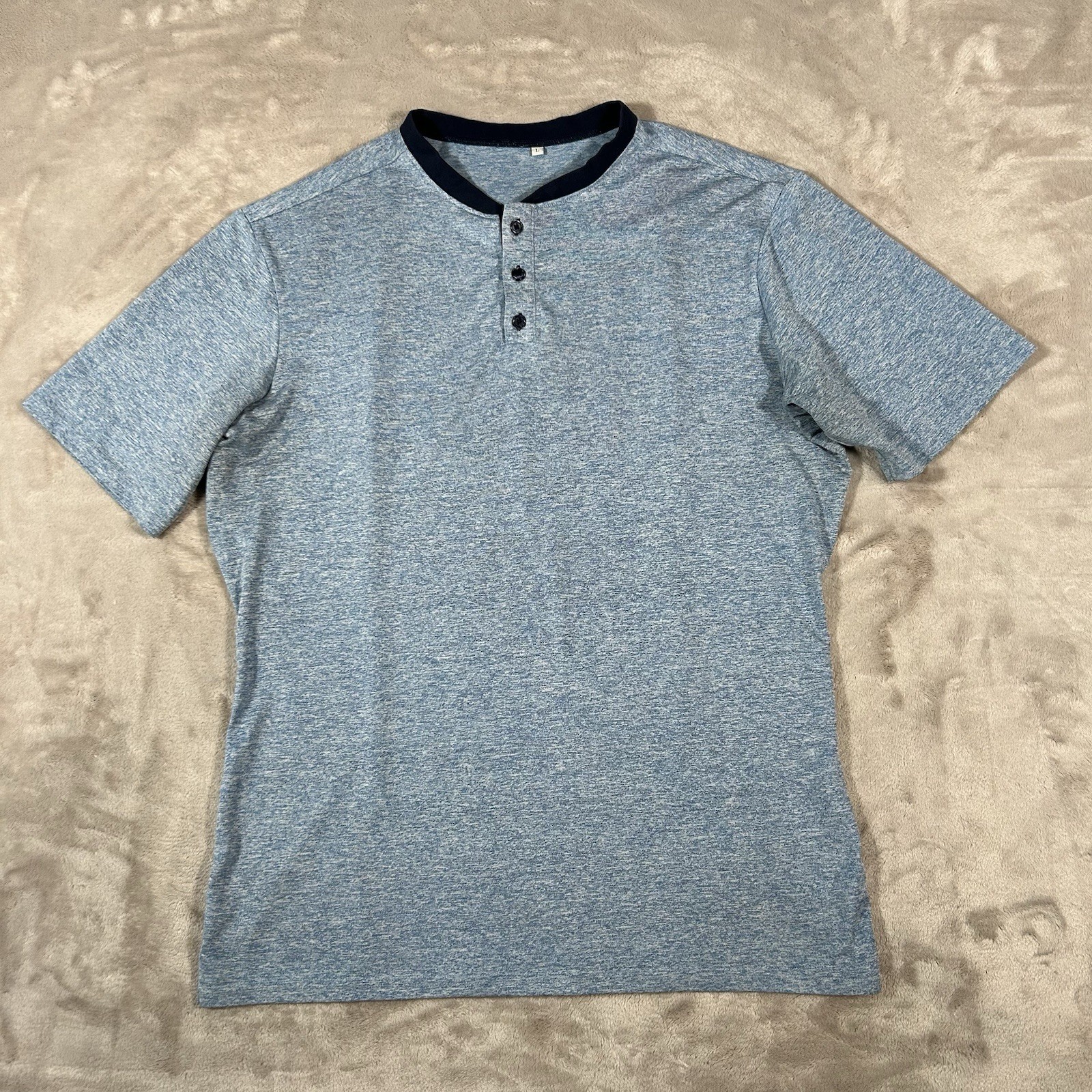 State & Liberty Blade Collar Polo Shirt Mens L Heathered Athletic Stretch Golf