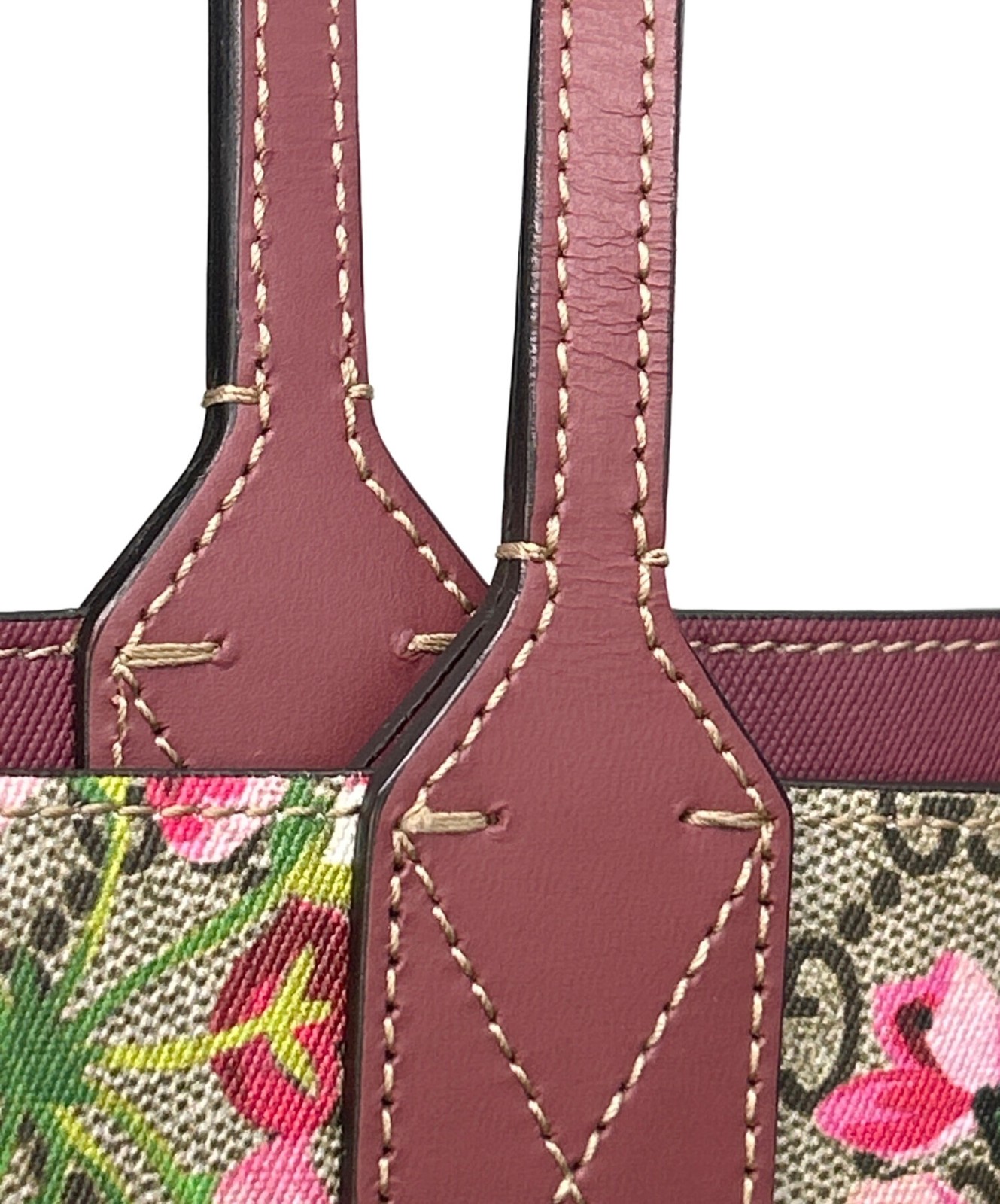 Gucci GG Blooms Reversible Tote Bag Beige Red Women’s Pre-owned Italy 372613