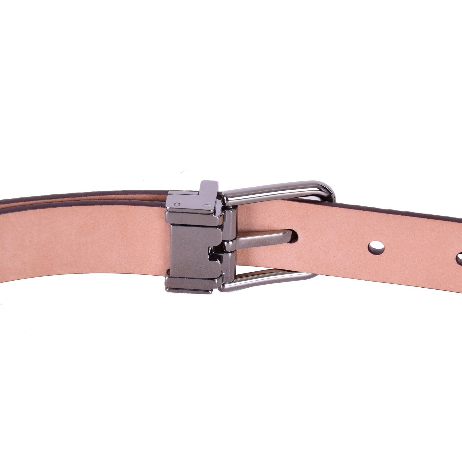 DOLCE & GABBANA Ostrich Leather Belt with Roller Buckle Brown