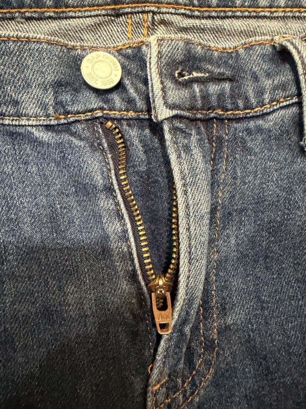 Gap 1969 Wide-Leg High Rise Distressed Bleached Hem Denim Jeans Size 25