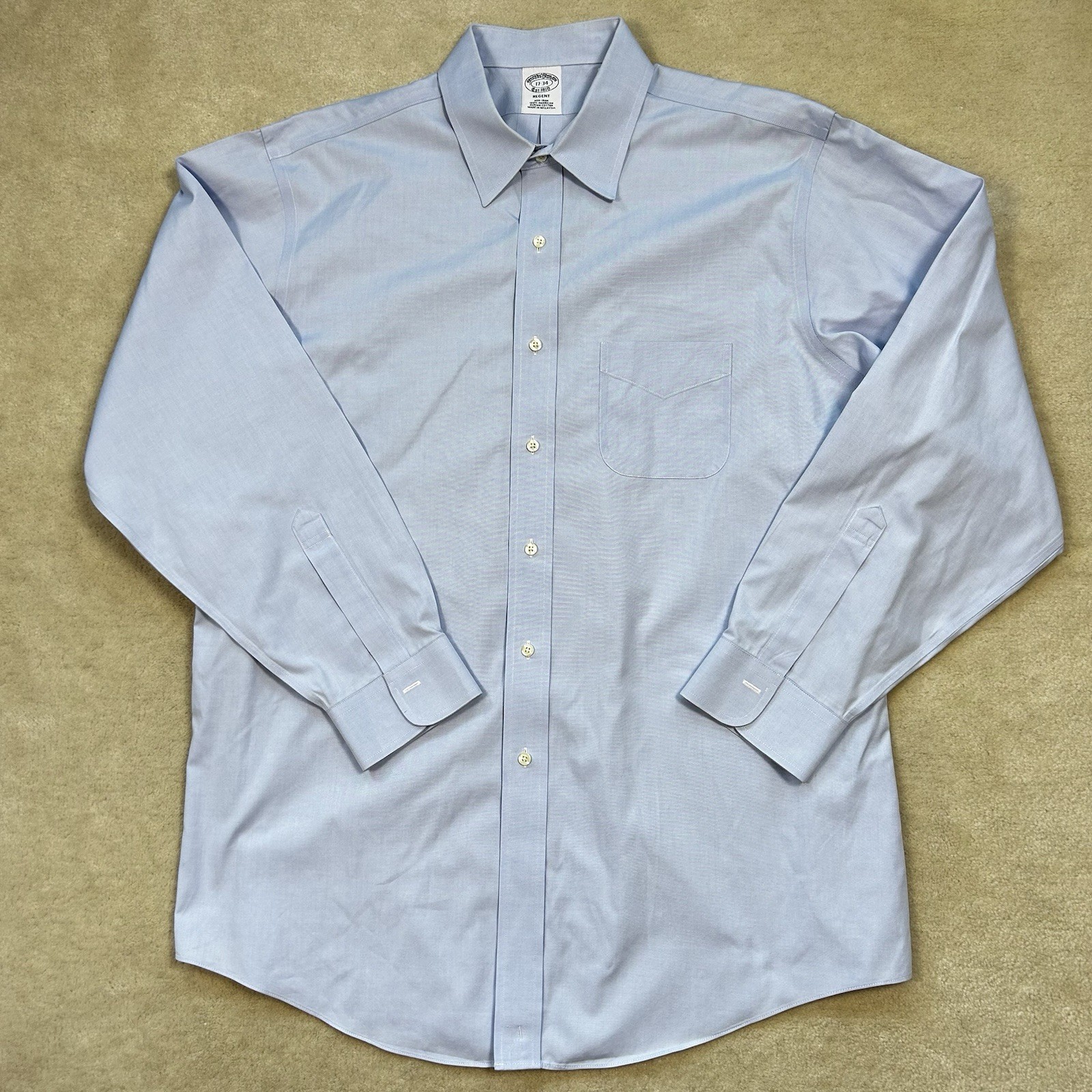 Brooks Brothers Makers Regent Blue Oxford Button Up Shirt Mens 17 34